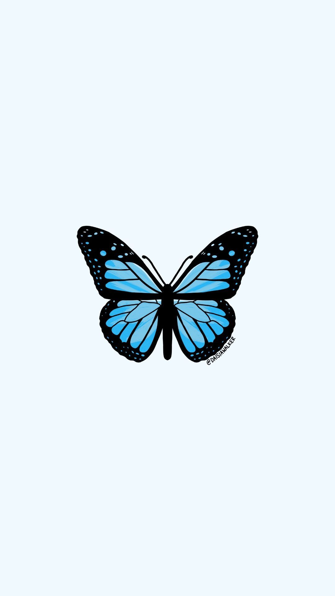 Aesthetic Blue Butterfly Wallpaper