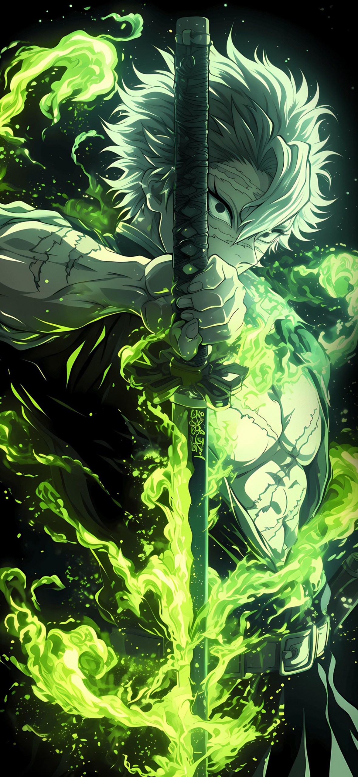 Sanemi Shinazugawa Wallpaper 4K, AMOLED