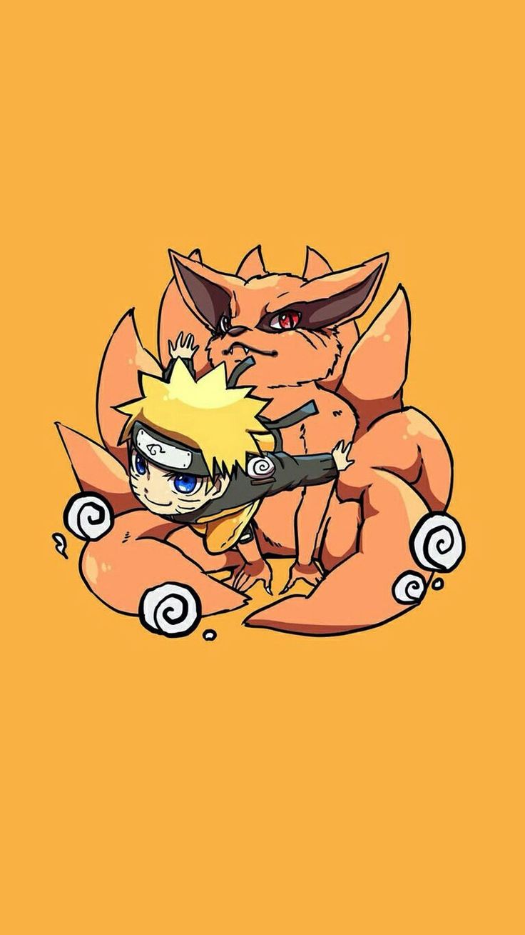 Naruto & Kurama Cute wallpaper