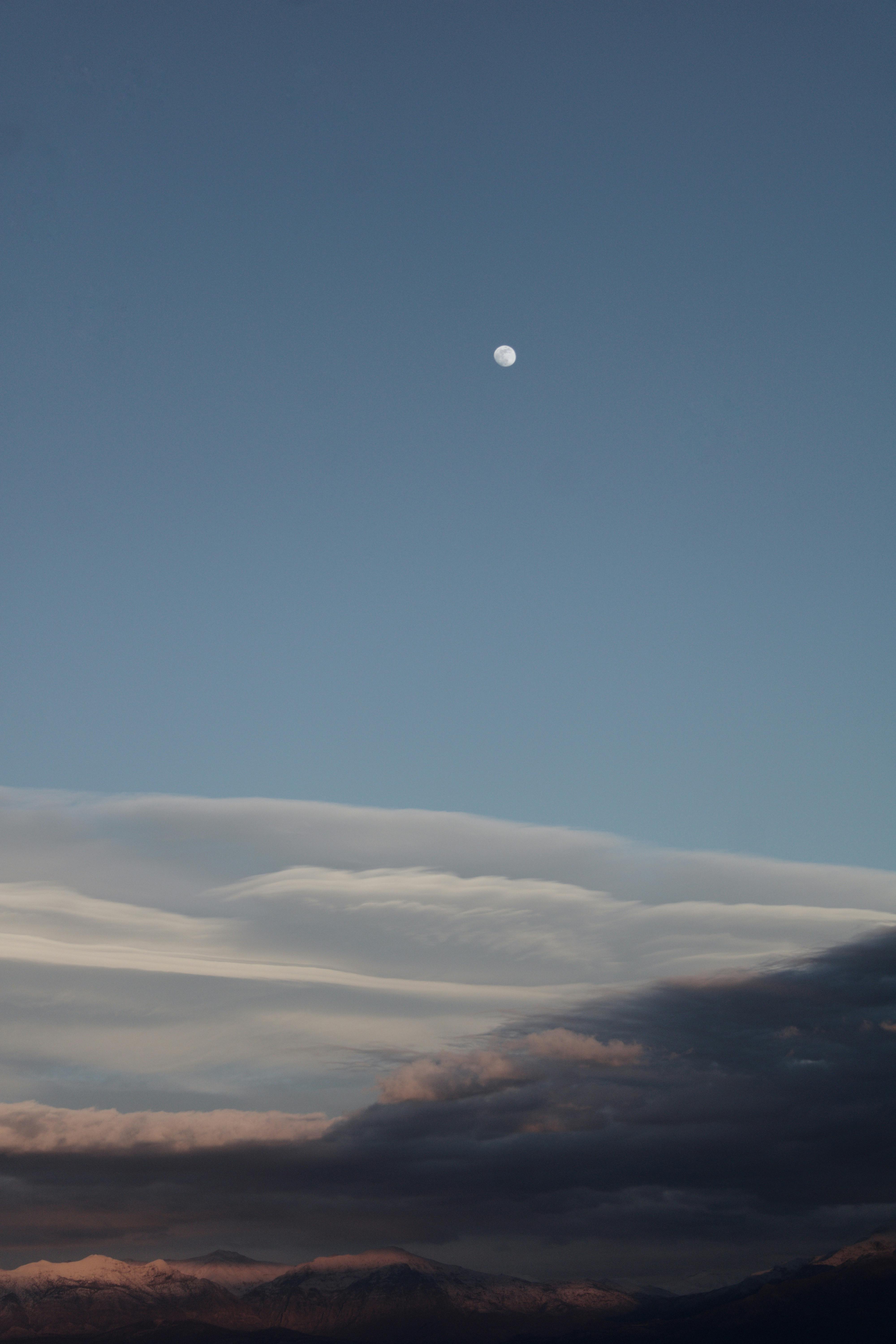 A Full Moon in the Clear Blue Sky