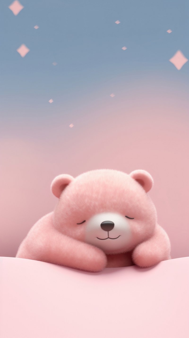 Teddy bear sleeping iPhone wallpaper