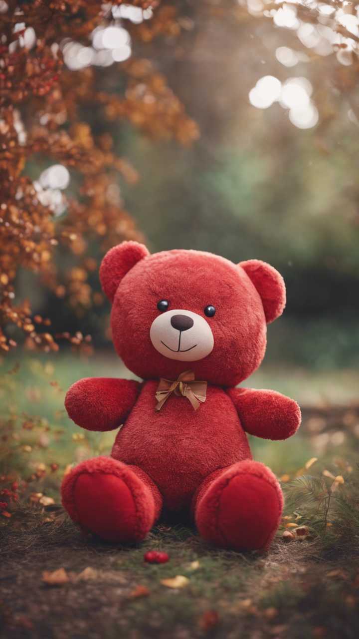 A Giant Red, Kawaii Style Teddy Bear