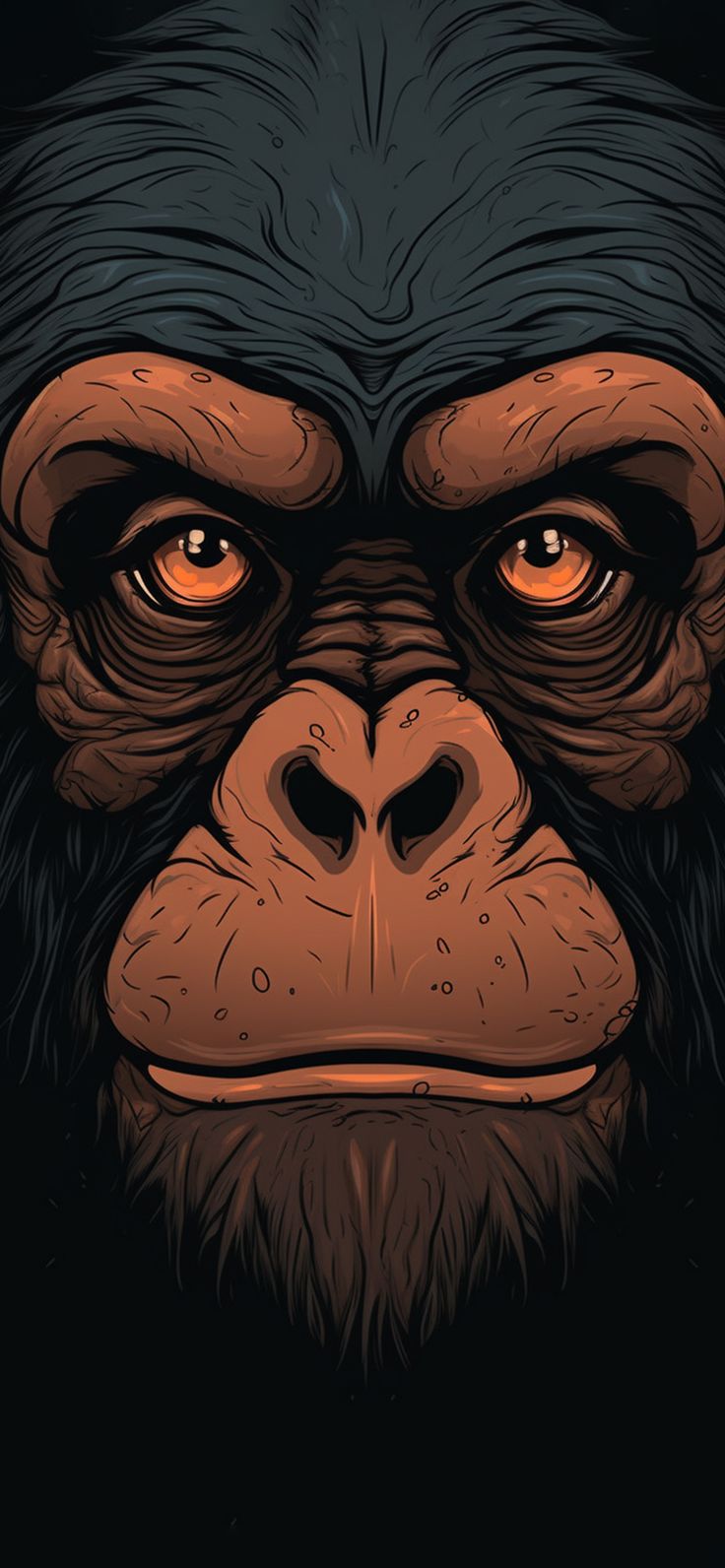 Ape Face Black Wallpaper