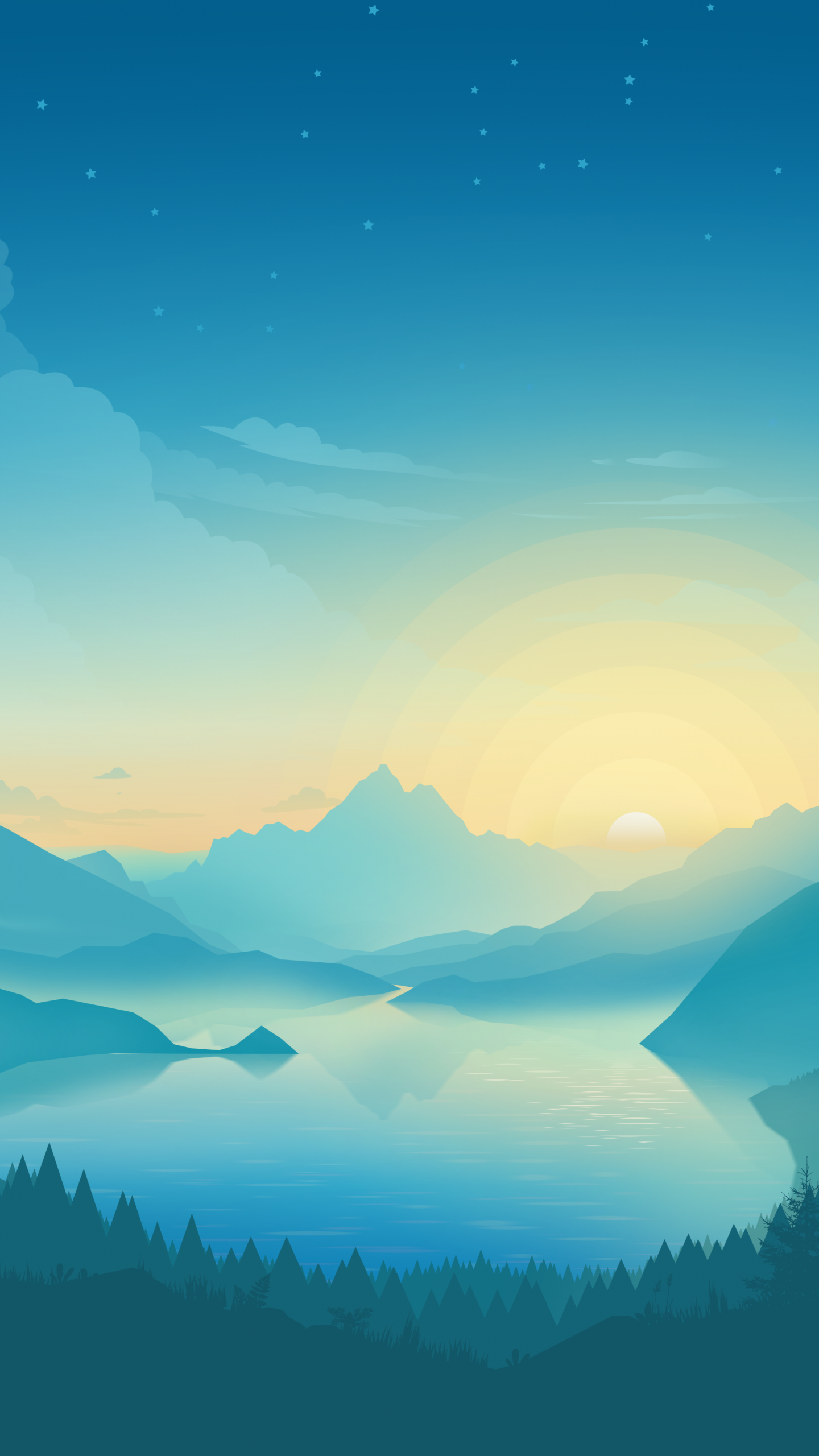 Lakeside Wallpaper 4K, Sunrise, Early