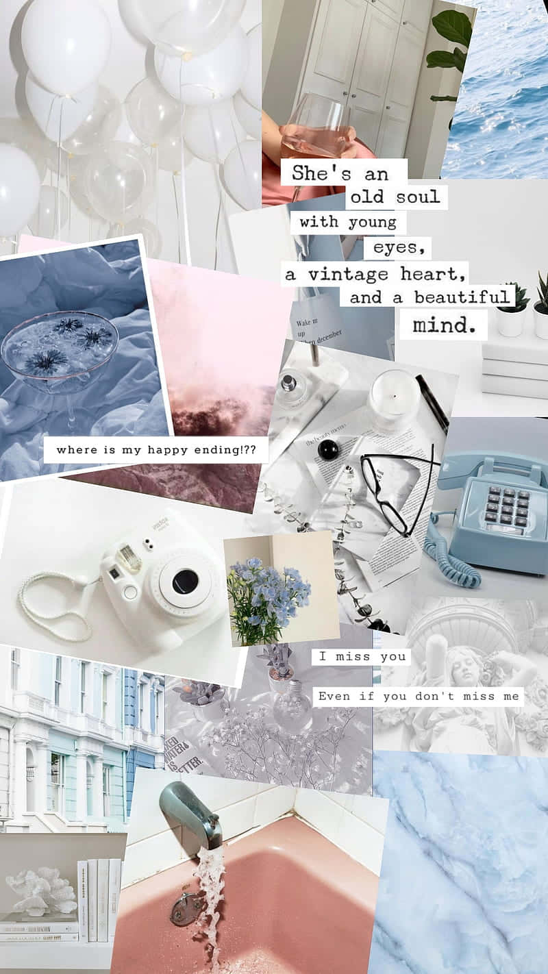 Soft White Aesthetic Photo Collage