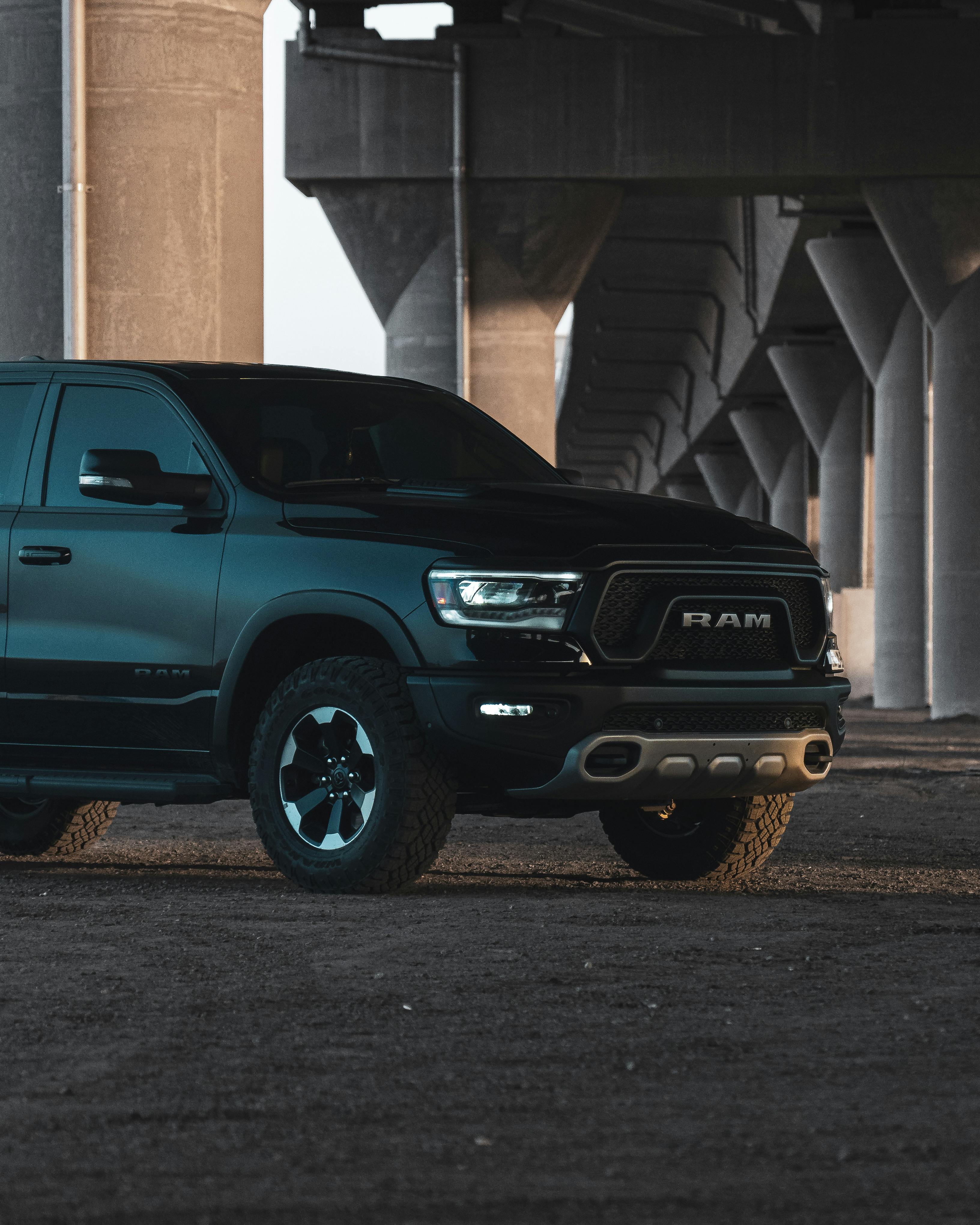 Ram Truck under Overpass · Free