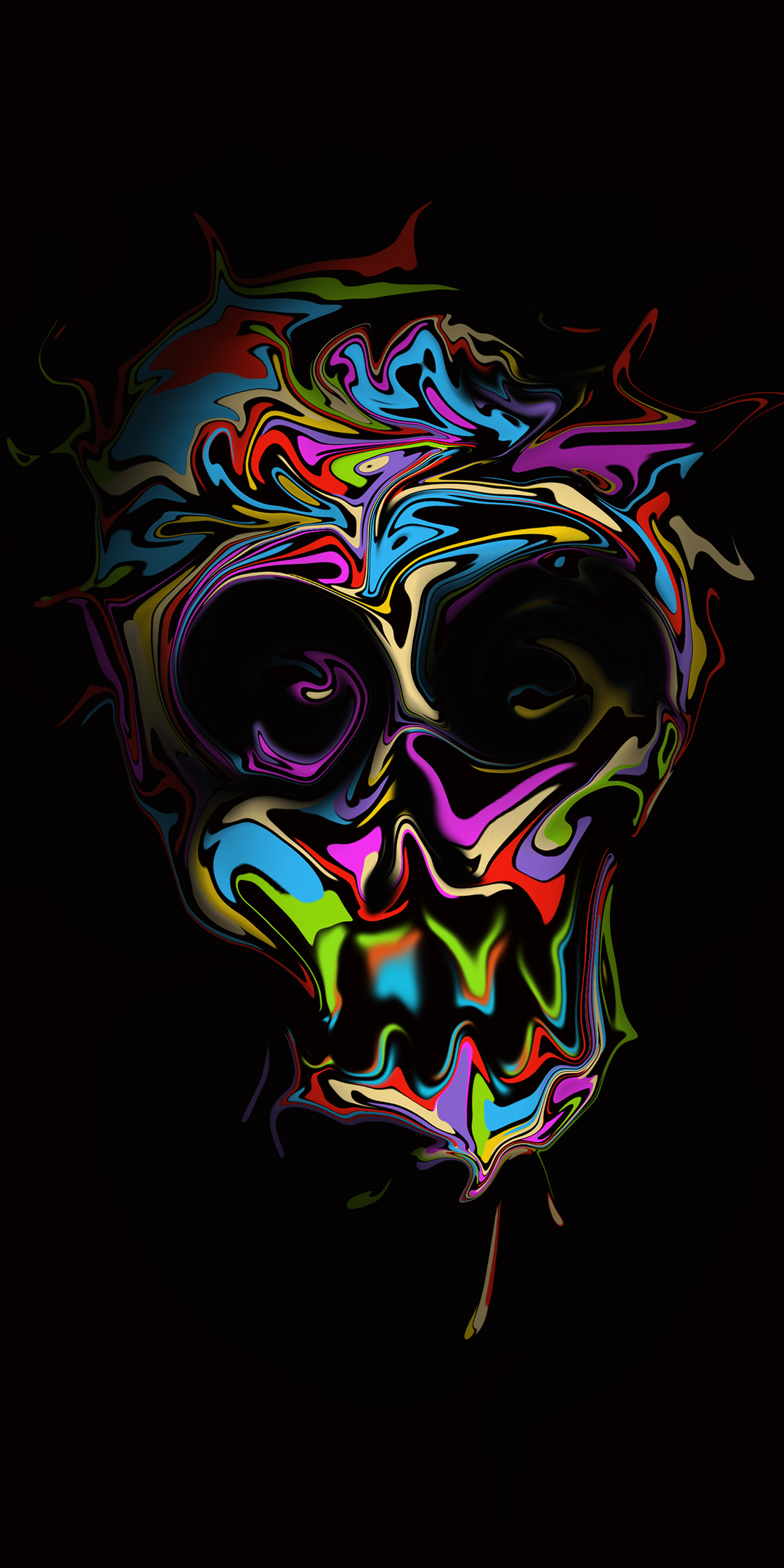 Colorful Dark Skull Phone Wallpaper