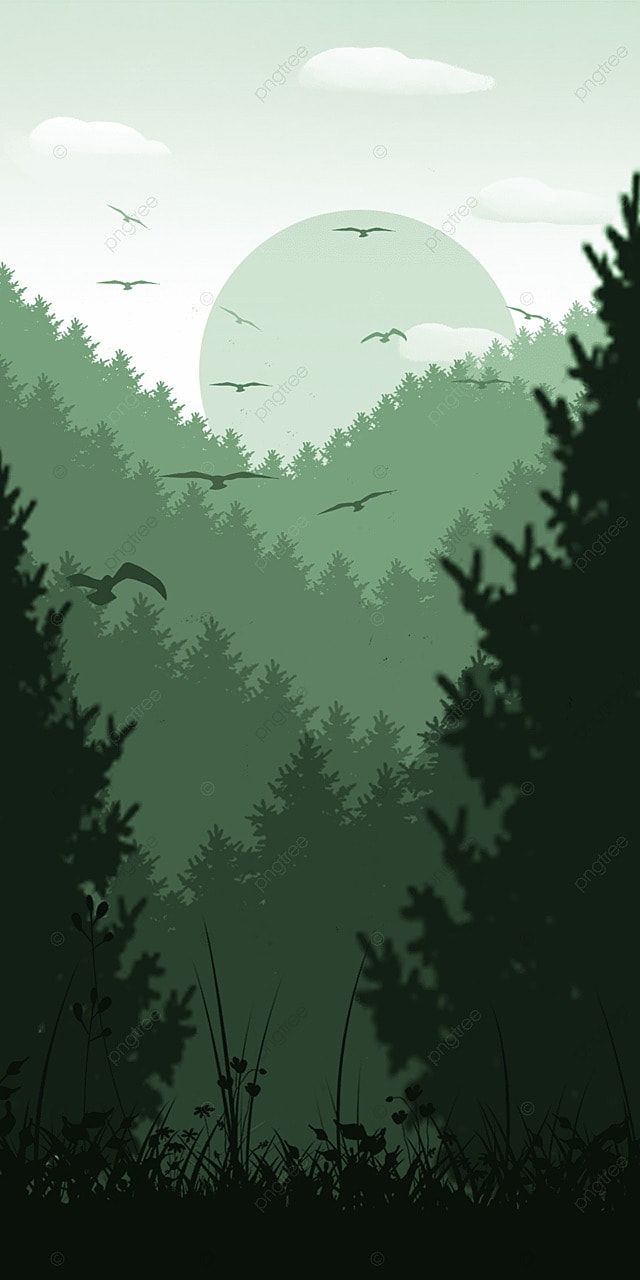 Gradient Green Forest Mobile Wallpaper