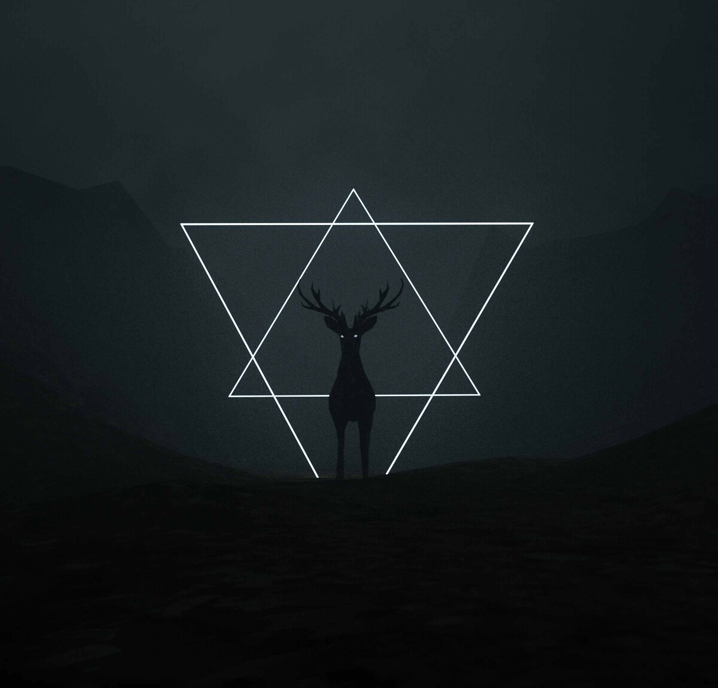 Mobile wallpaper: Deer, Dark, Triangles