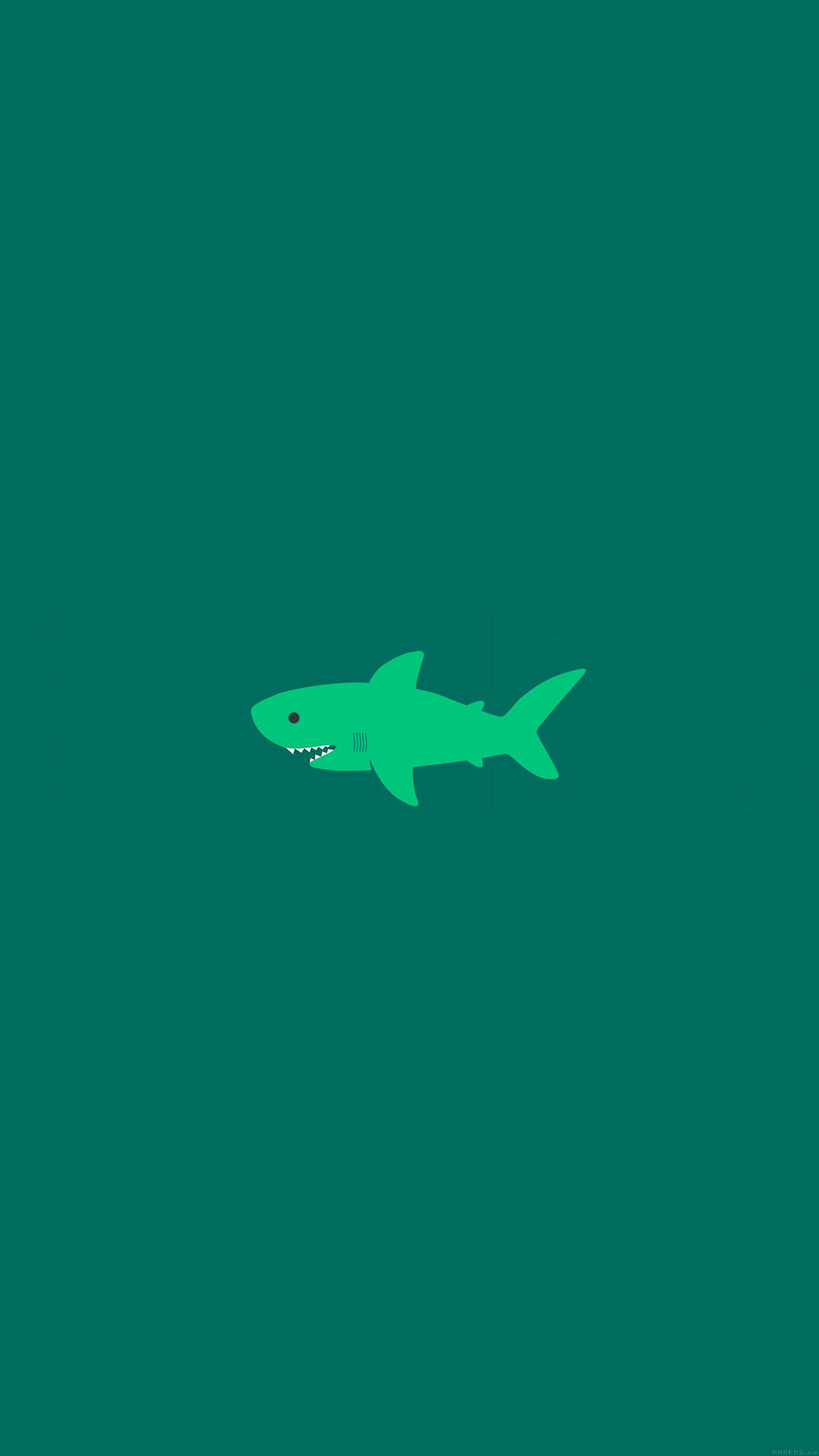 Small Cute Shark Green Minimal Wallpaper