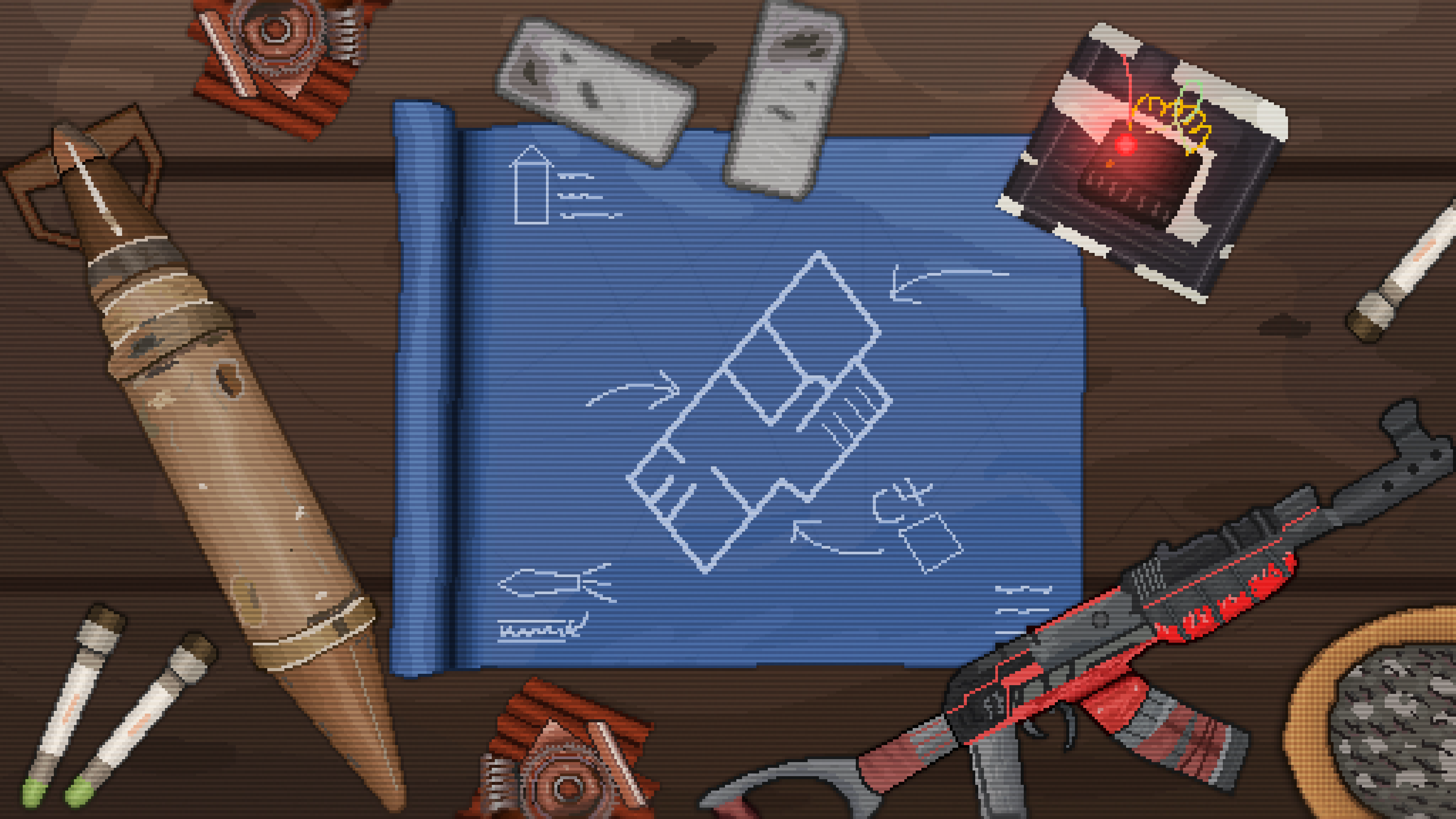 Pixel Art Rust Wallpaper (4K)