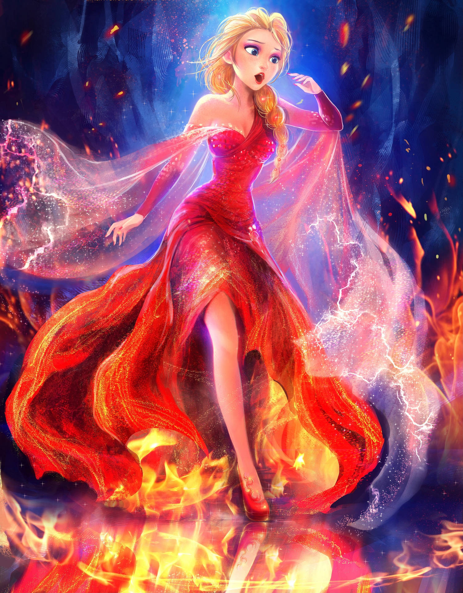 Flaming Gown Wallpaper