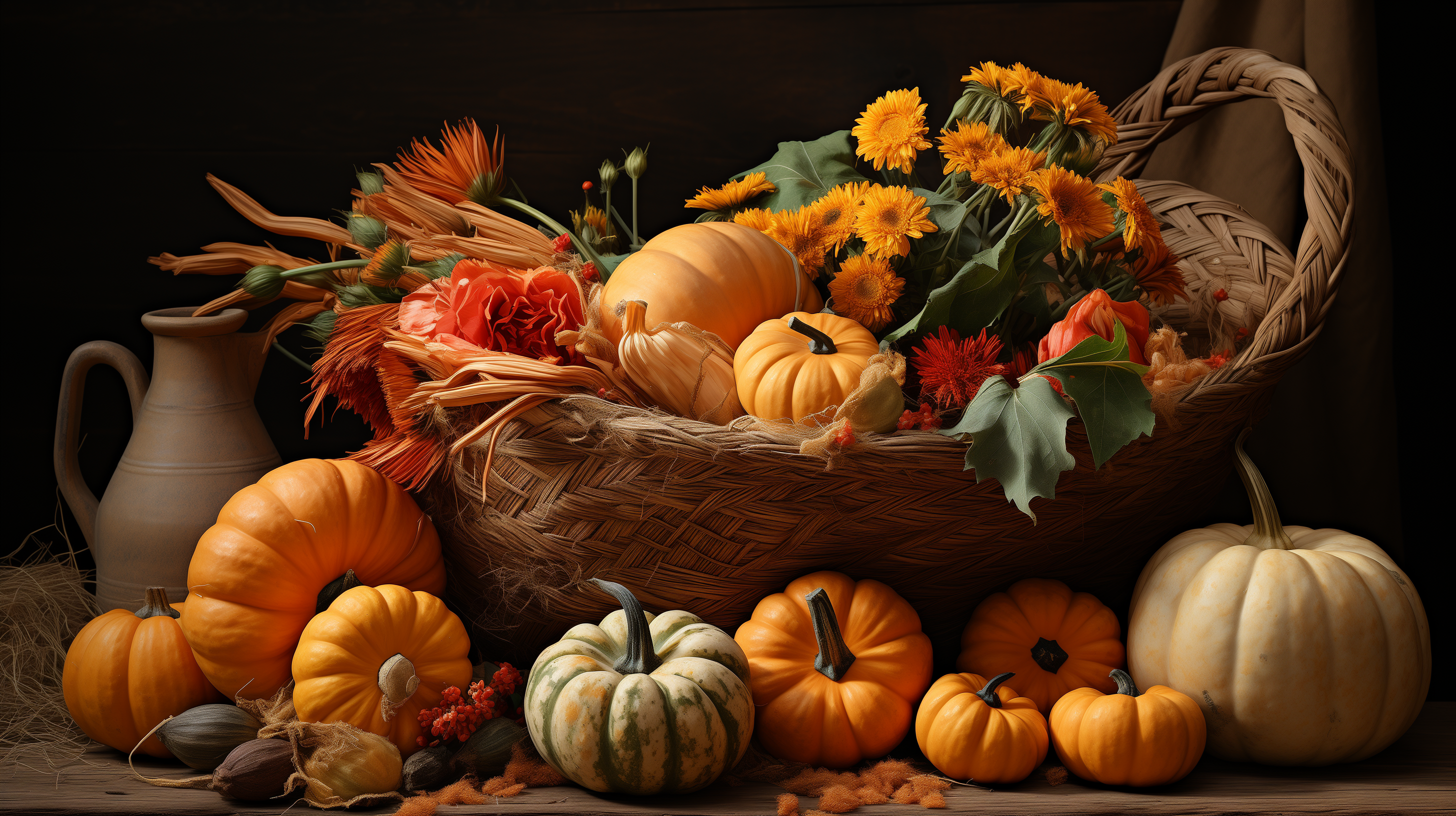 Autumn Harvest Pumpkins HD Wallpaper
