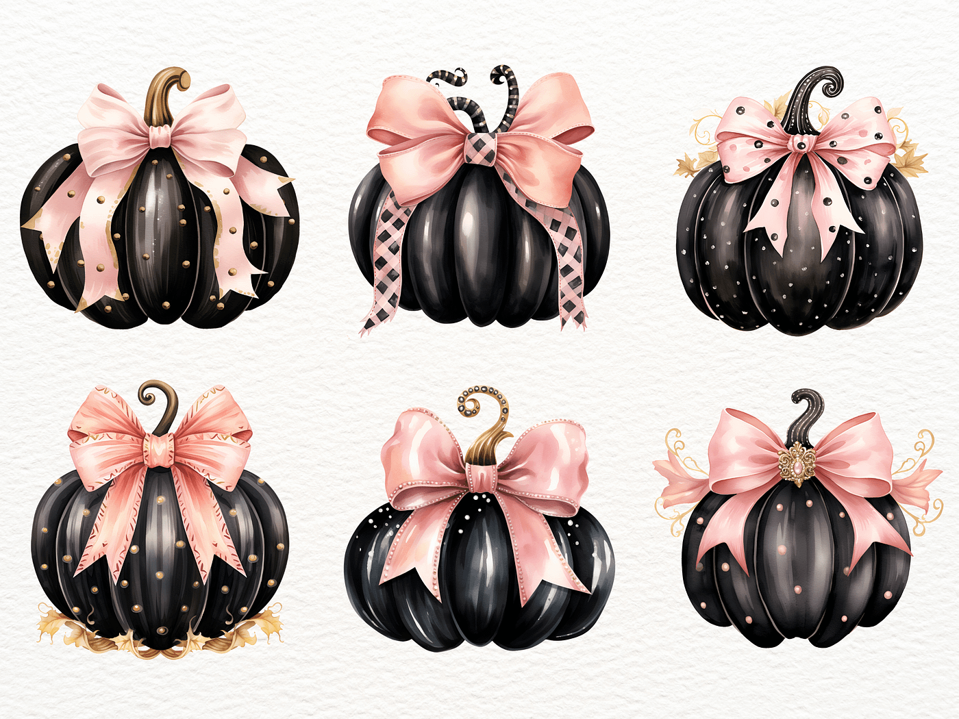 Halloween Coquette Pink Black Pumpkin