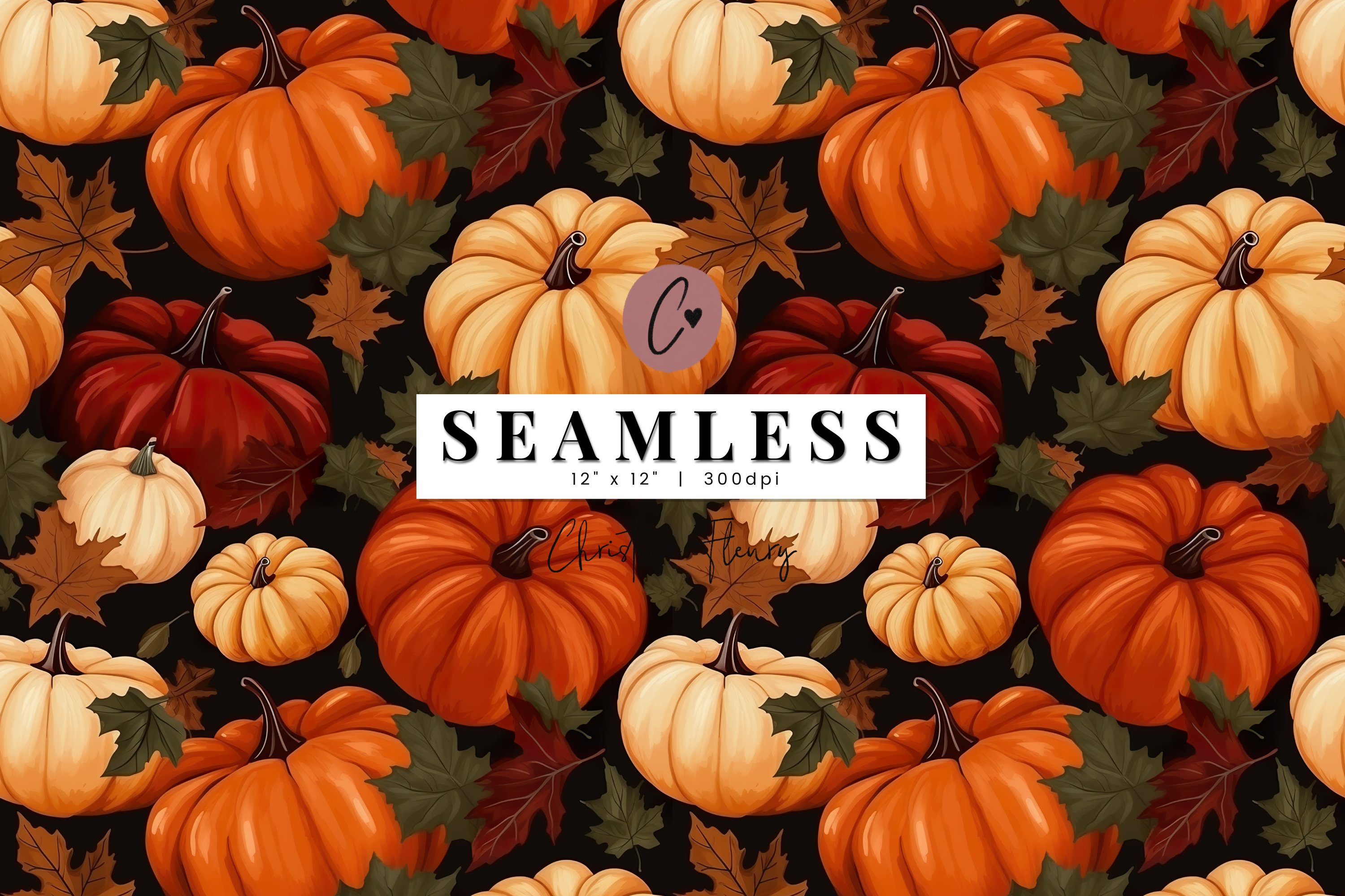 Seamless Fall Pumpkin Background