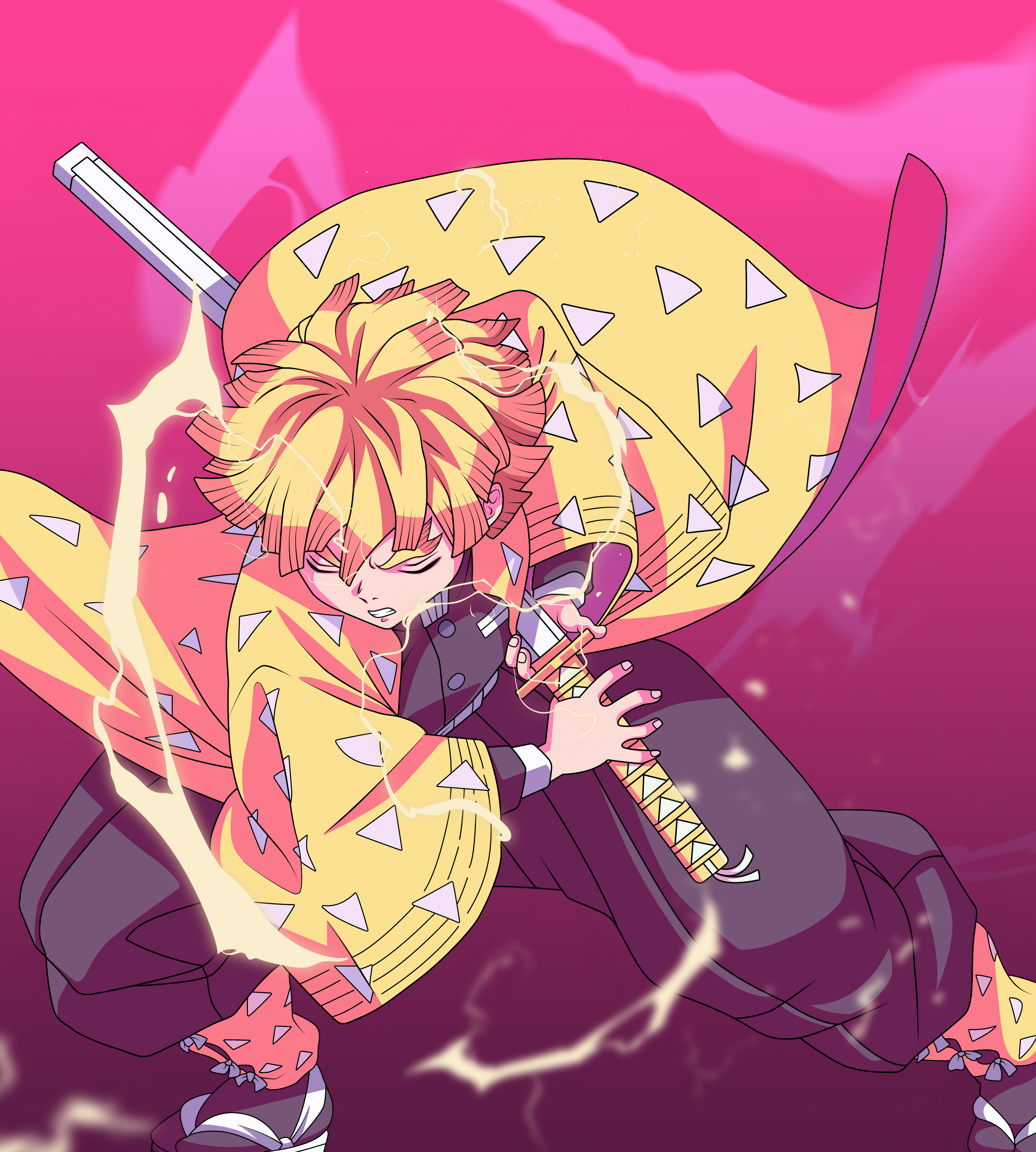 Zenitsu Agatsuma Wallpaper 4K, Demon