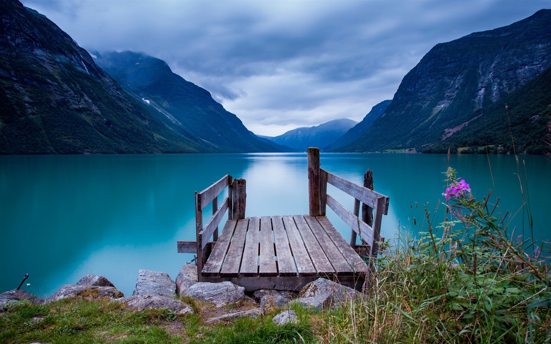 Pier Mountain Norway Blue Nature Lake