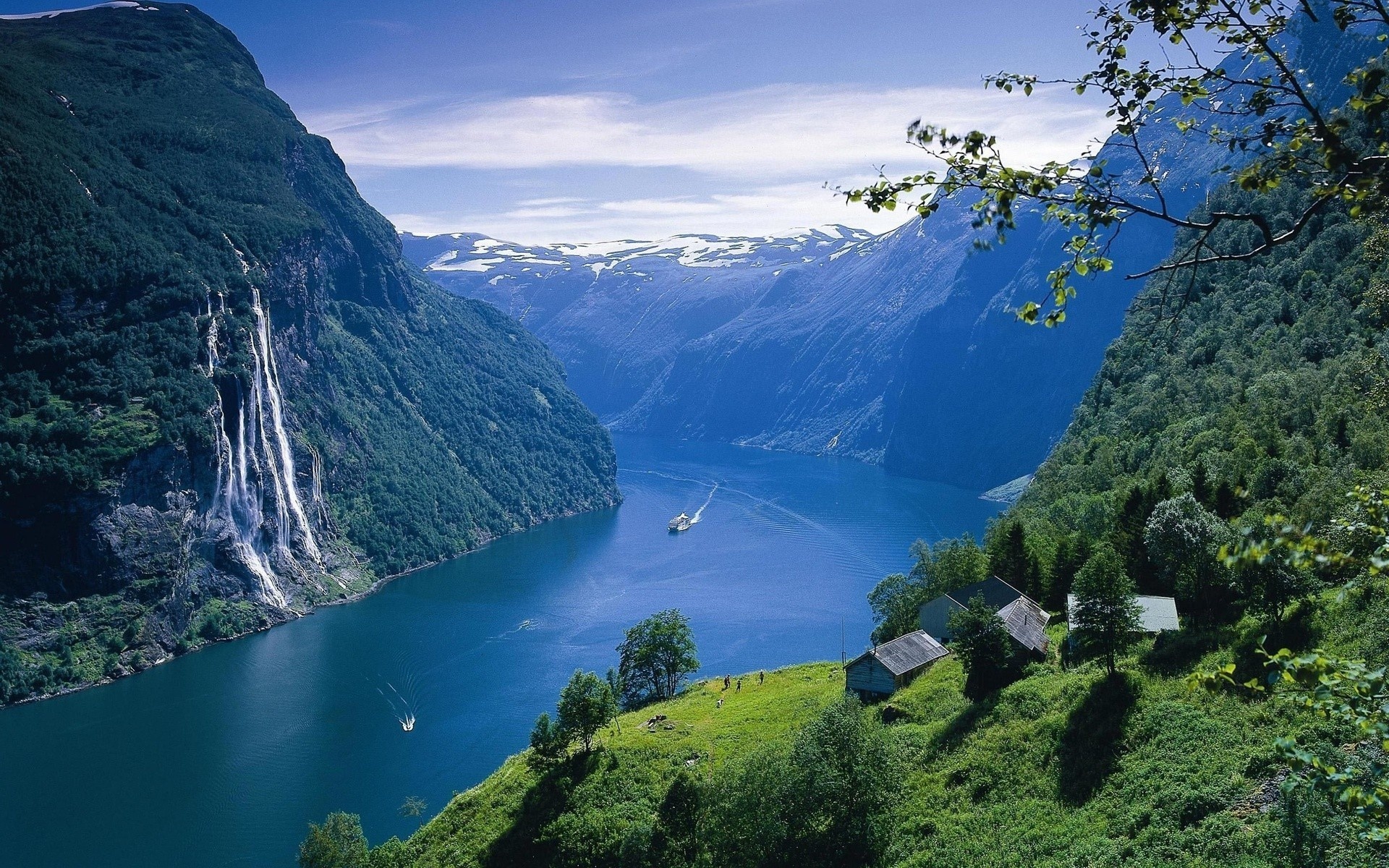 picture. river, fiord, Norway, water
