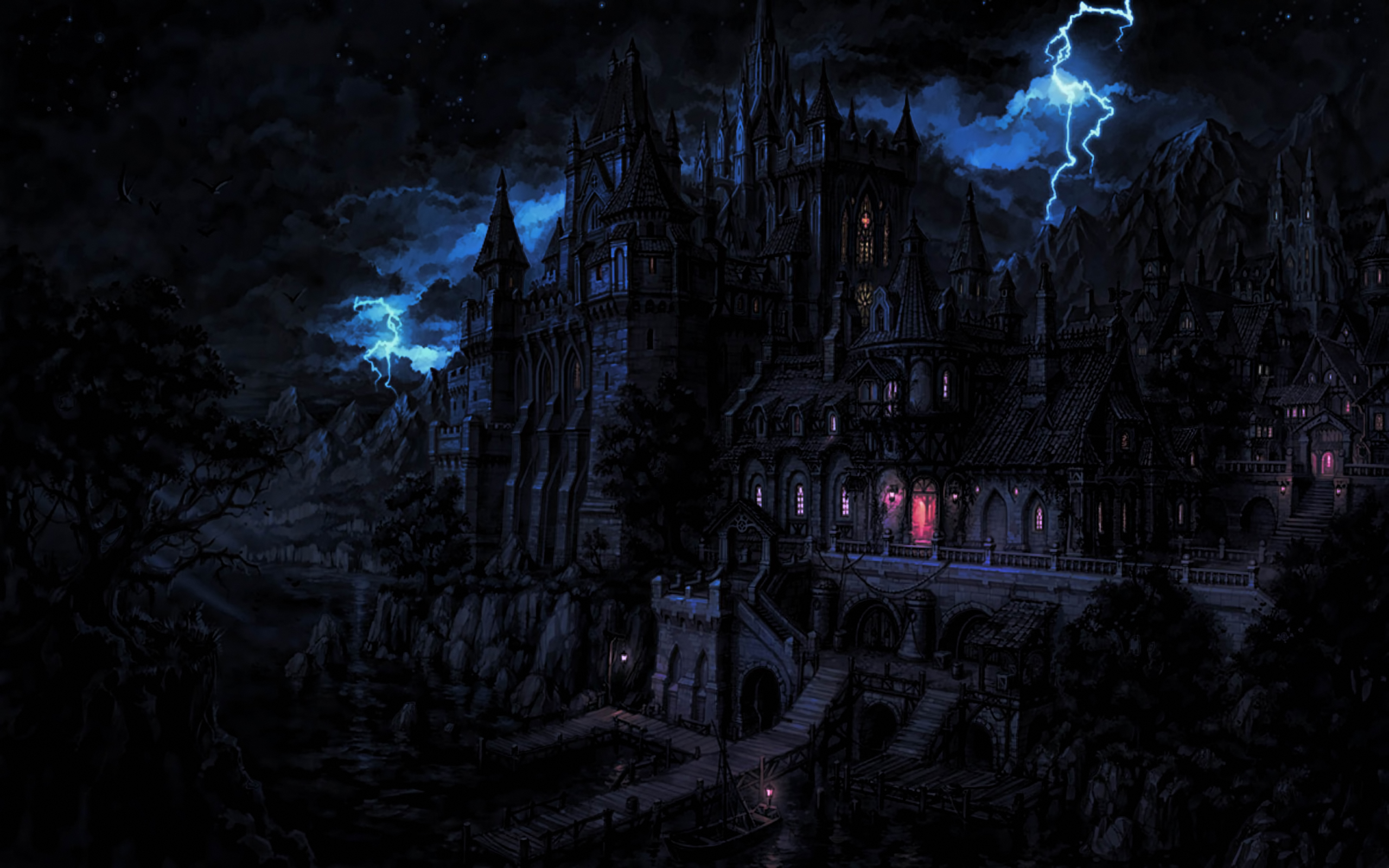Castle Dark Fantasy Castle HD Wallpaper