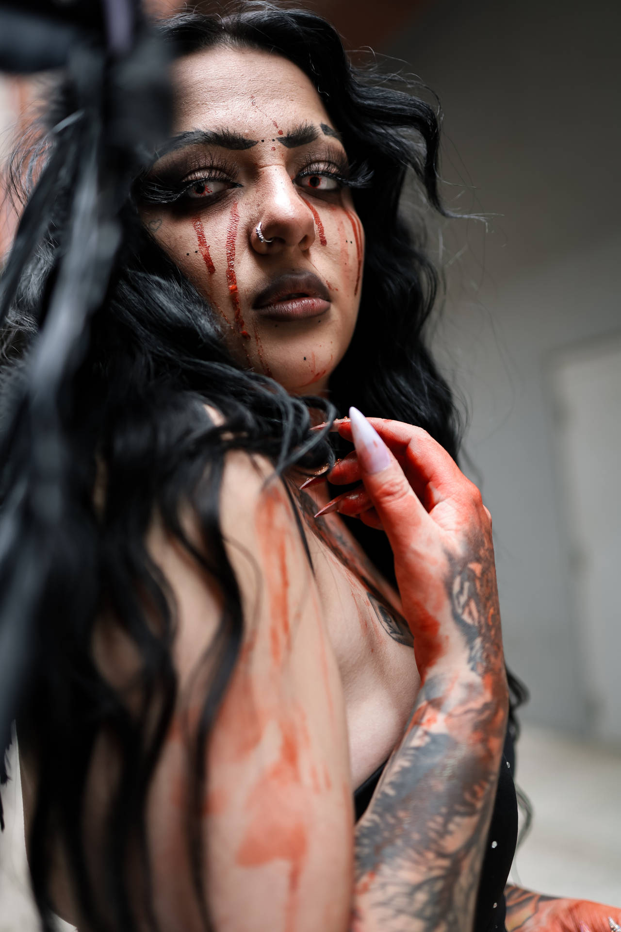 Download Baddie Bloody Girl Wallpaper