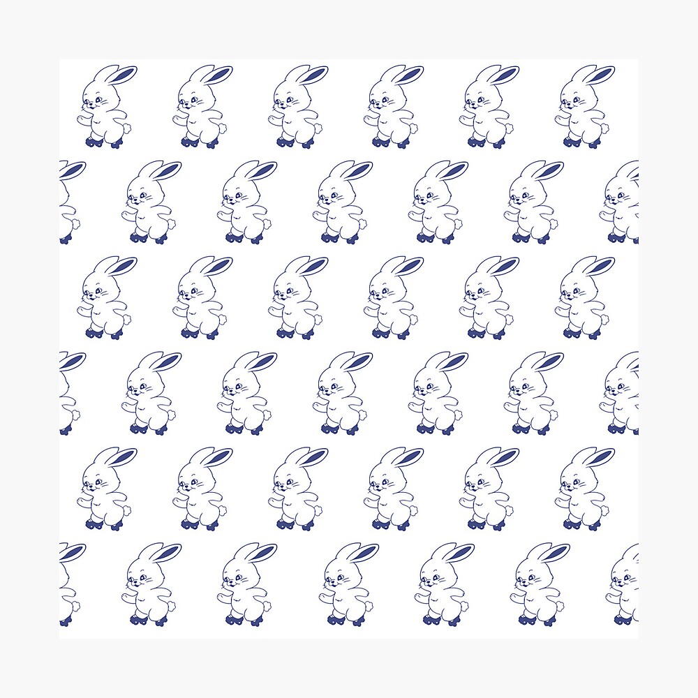 new jeans blue bunny repeating pattern