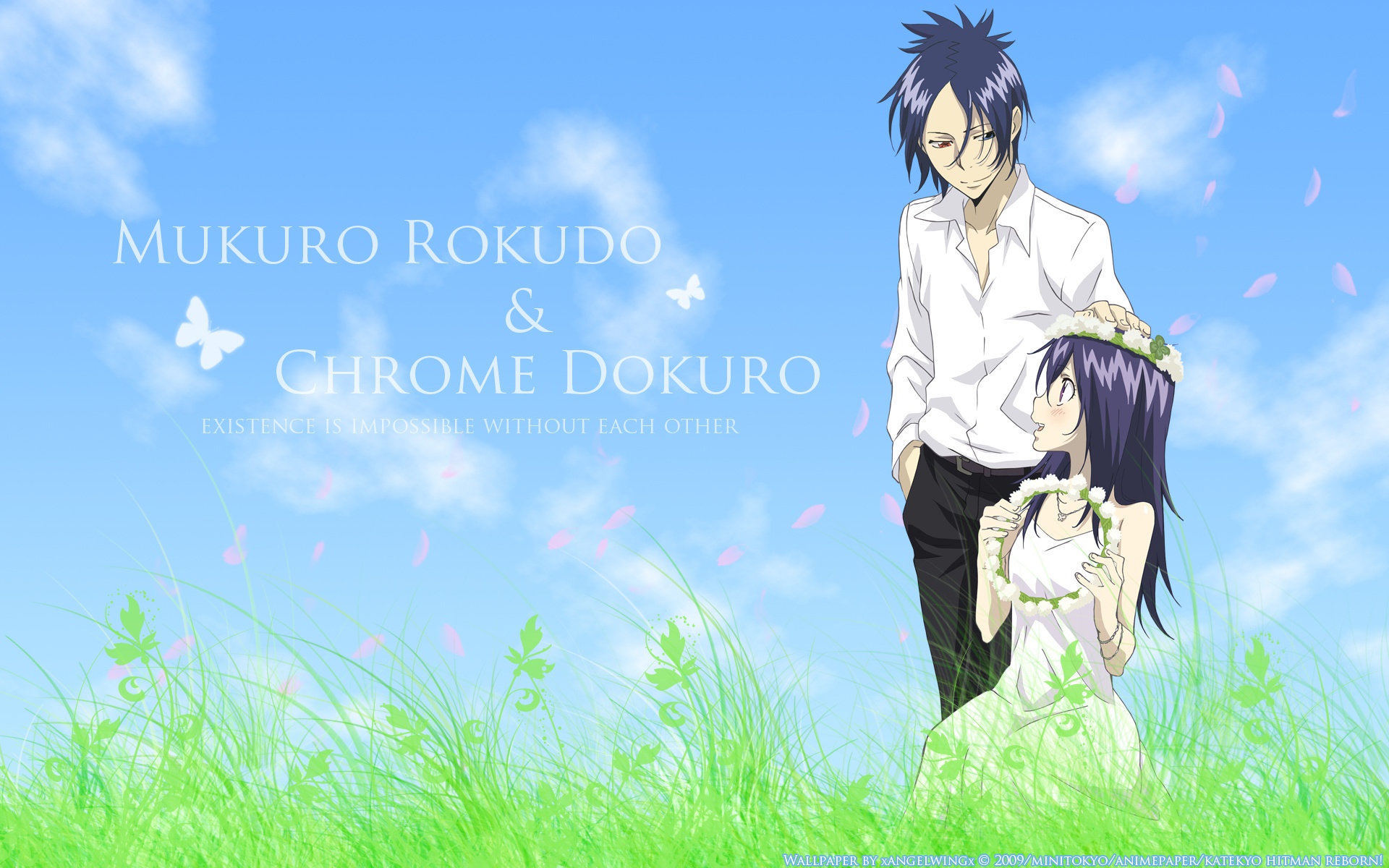 Wallpaper anime, meadow, two, Rokudou