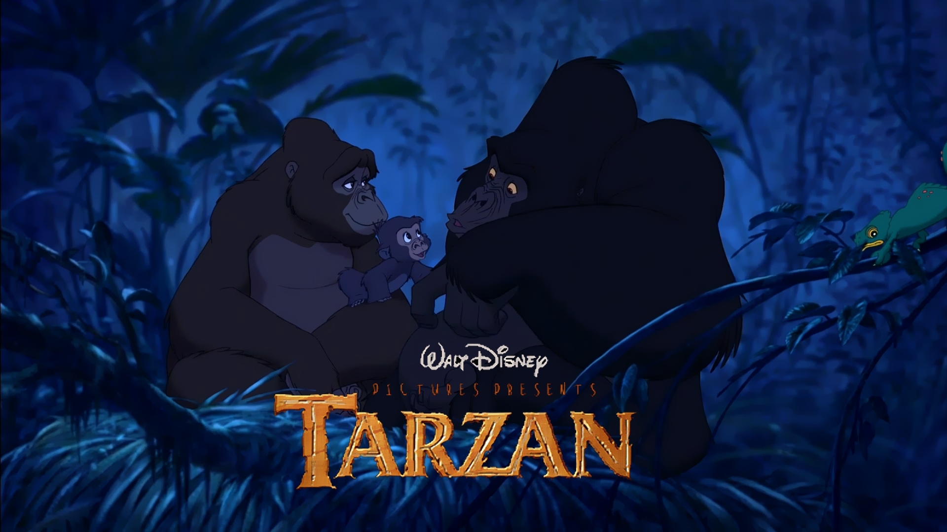 Wallpaper forest, cartoon, monkey
