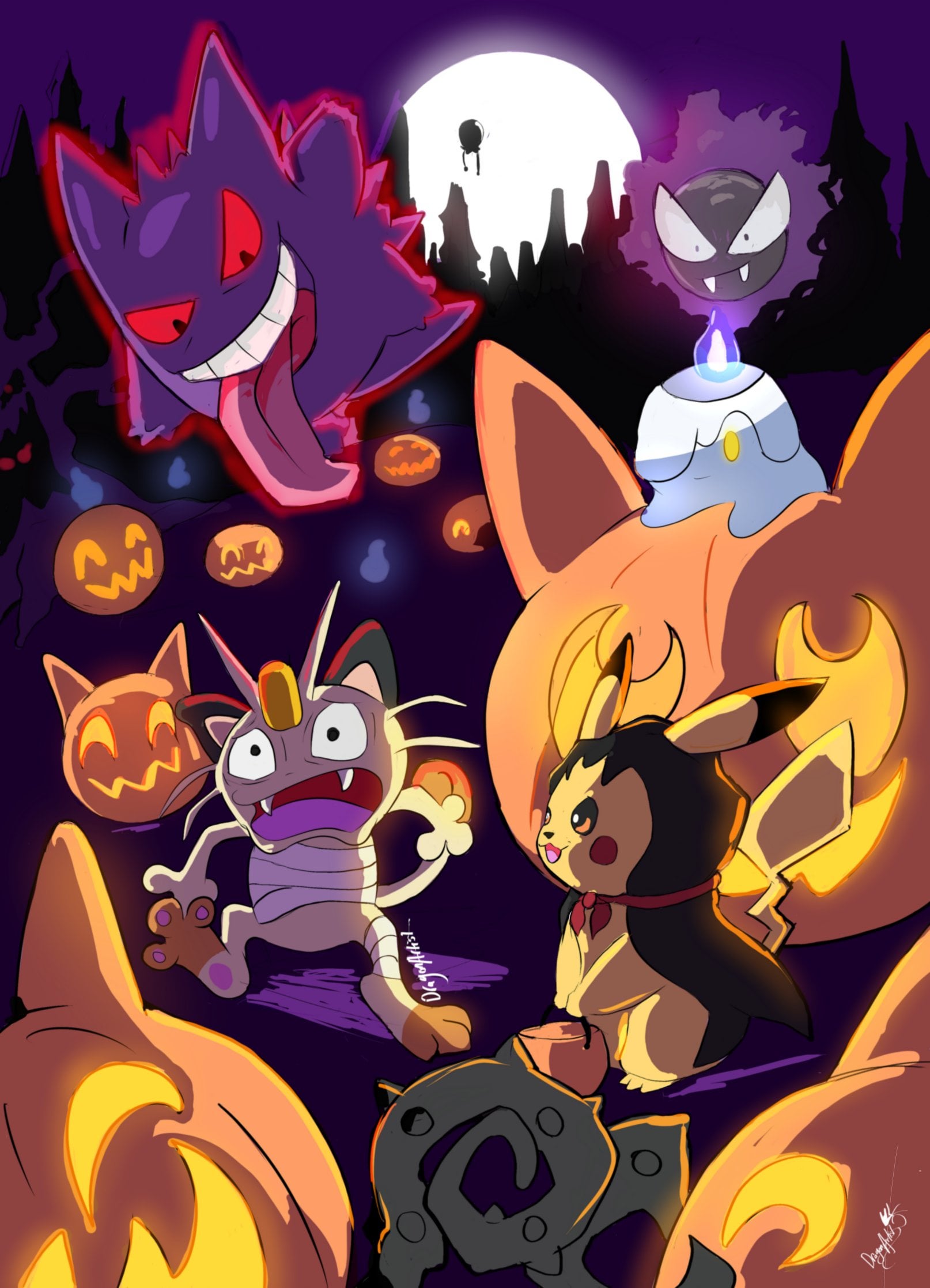 Pokemon Halloween that I Drew. Hope you