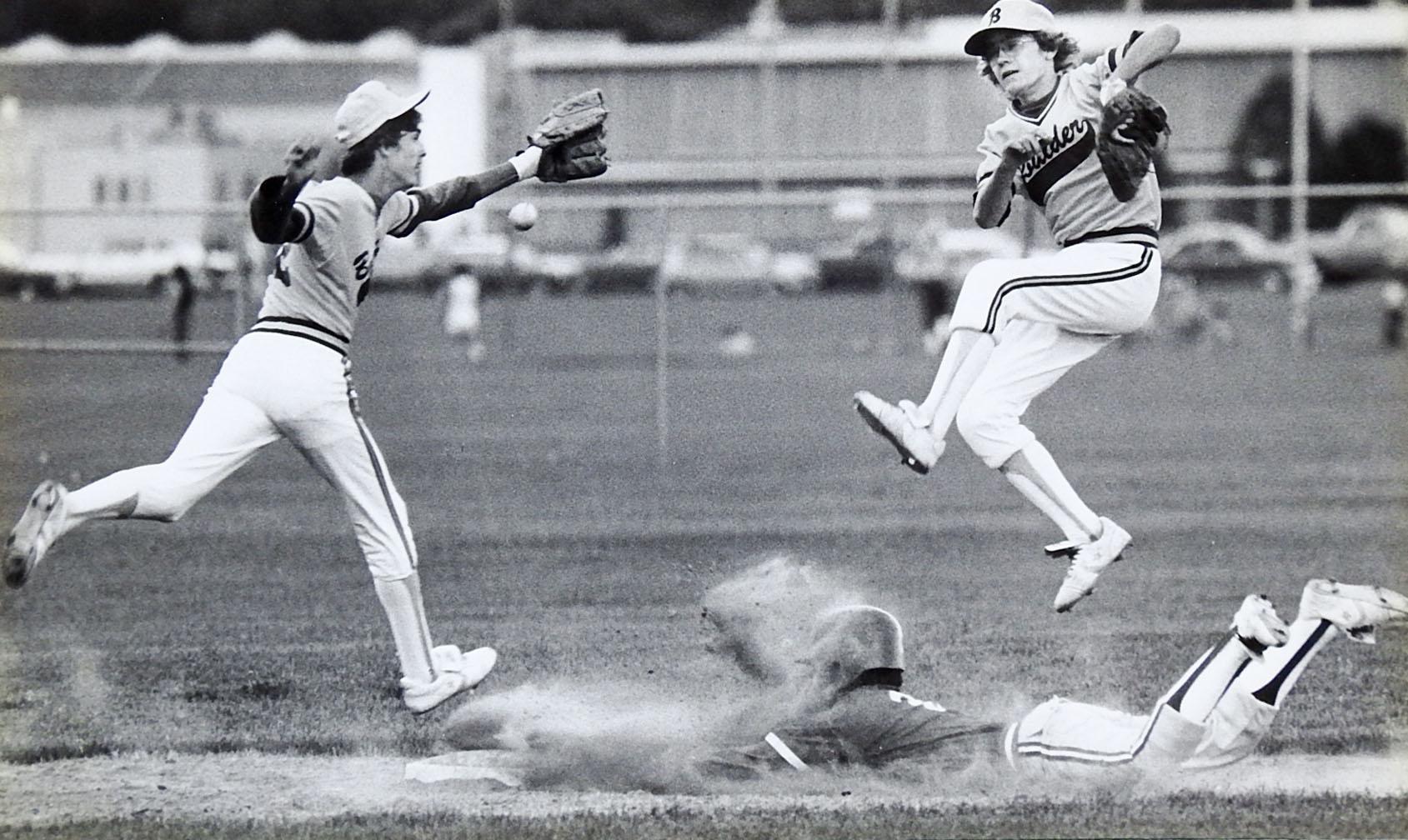 Vintage Baseball Action Photograph