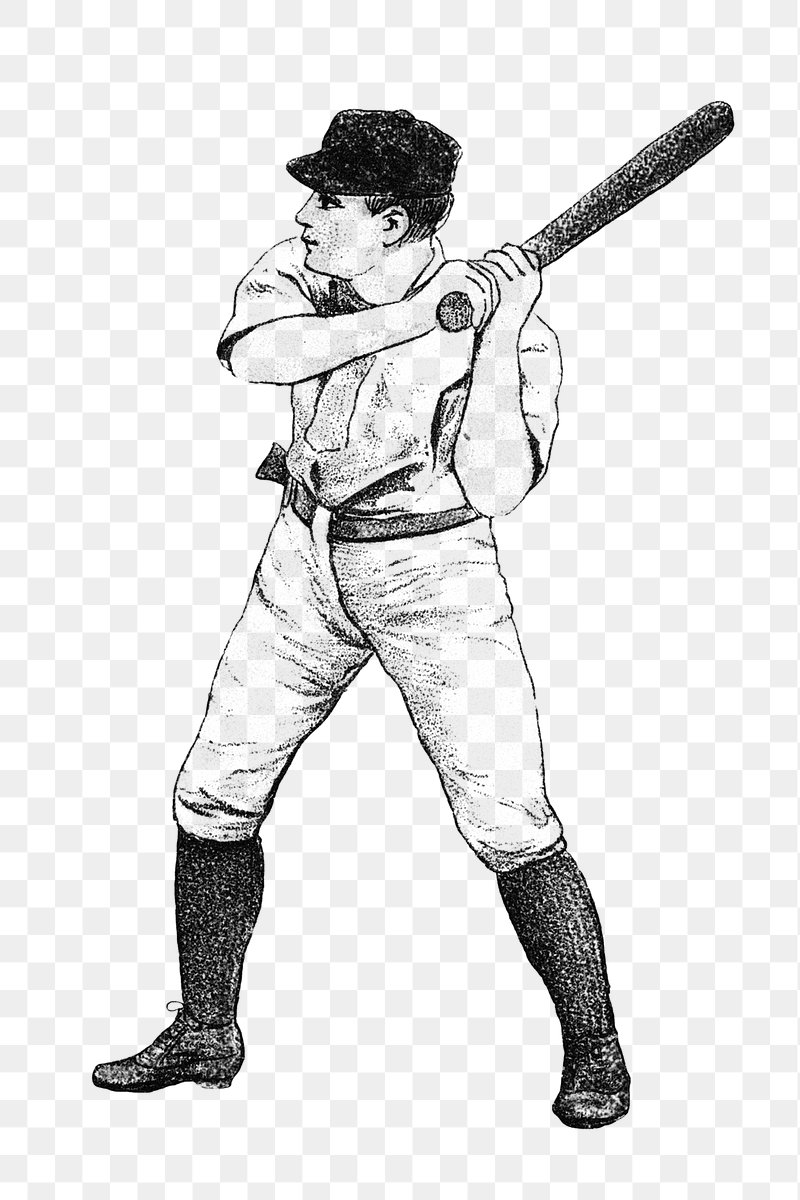Vintage Baseball Player PNG Image