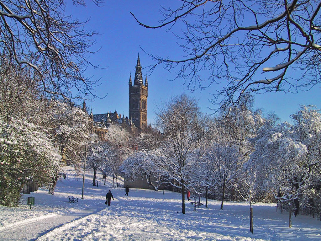 Glasgow University from Kelvingrove Par