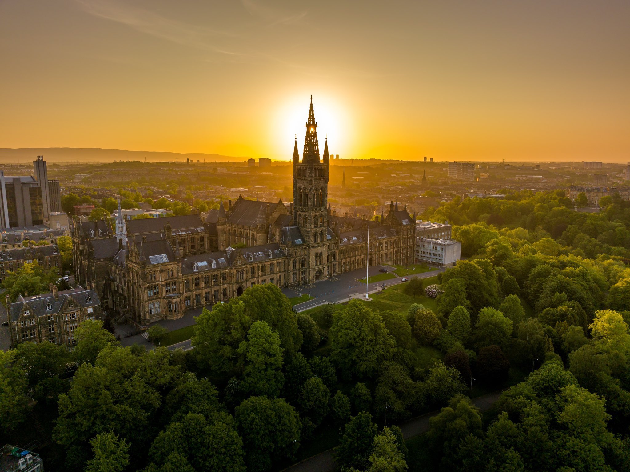 A spectacular sunrise over UofG