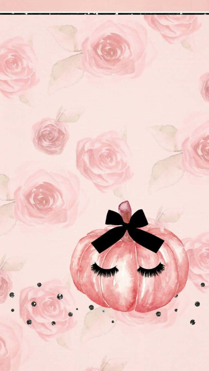 Download A Pink Pumpkin With Black Bows