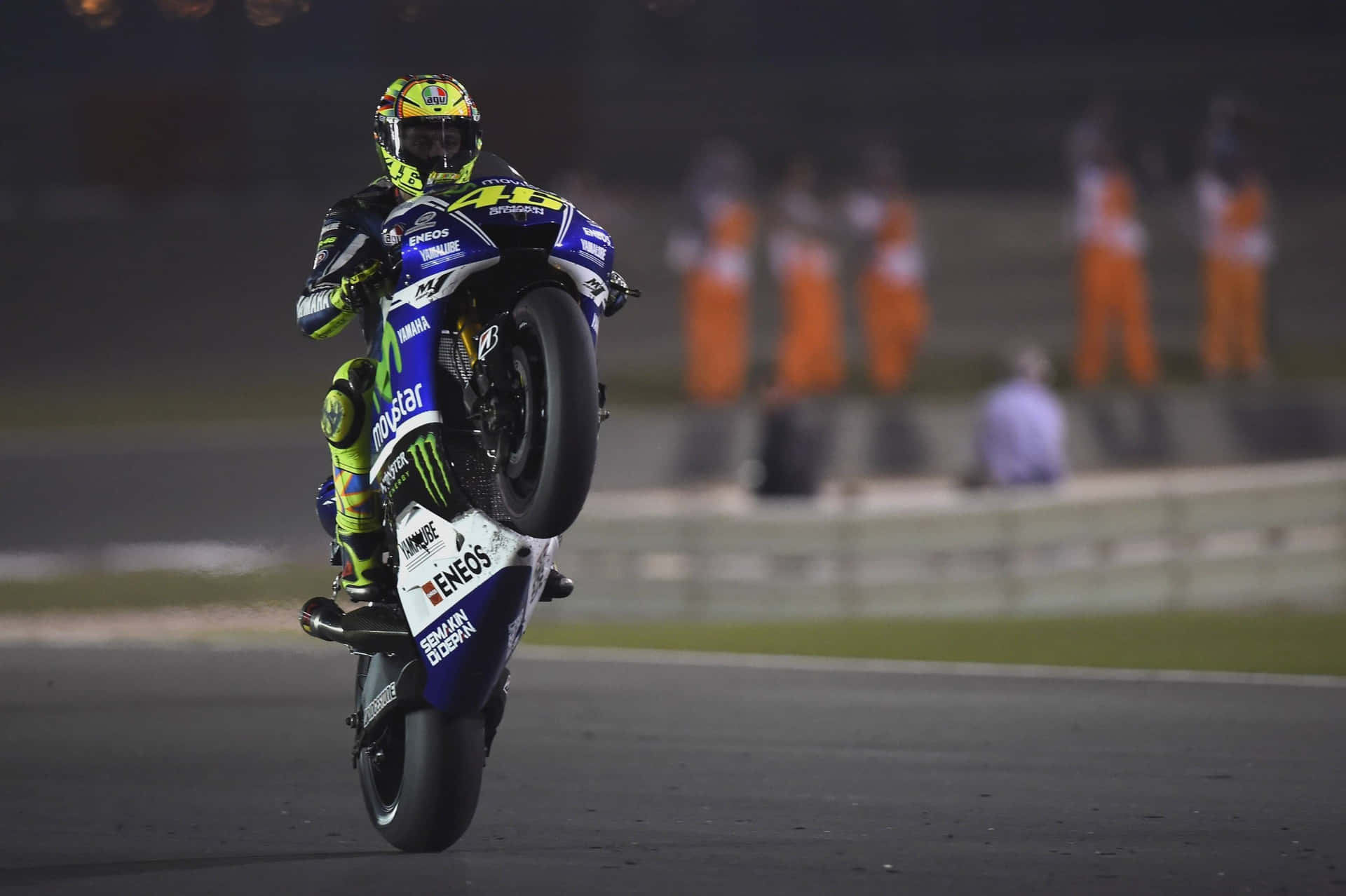 Download VR46 Doing A Wheelie Wallpaper