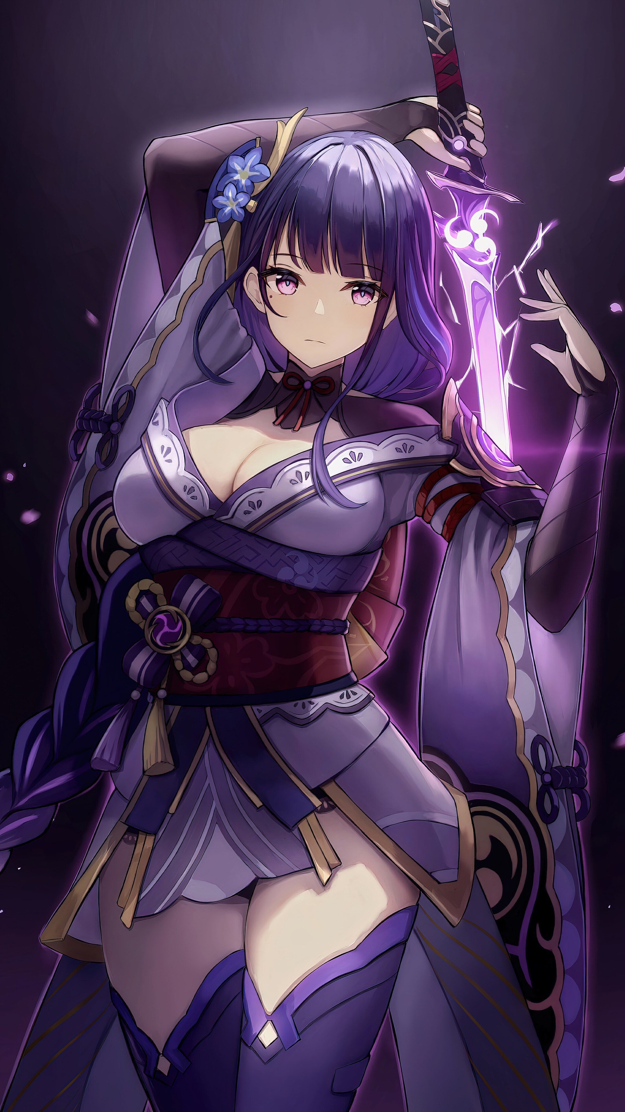 Raiden Shogun 4K Phone iPhone Wallpaper