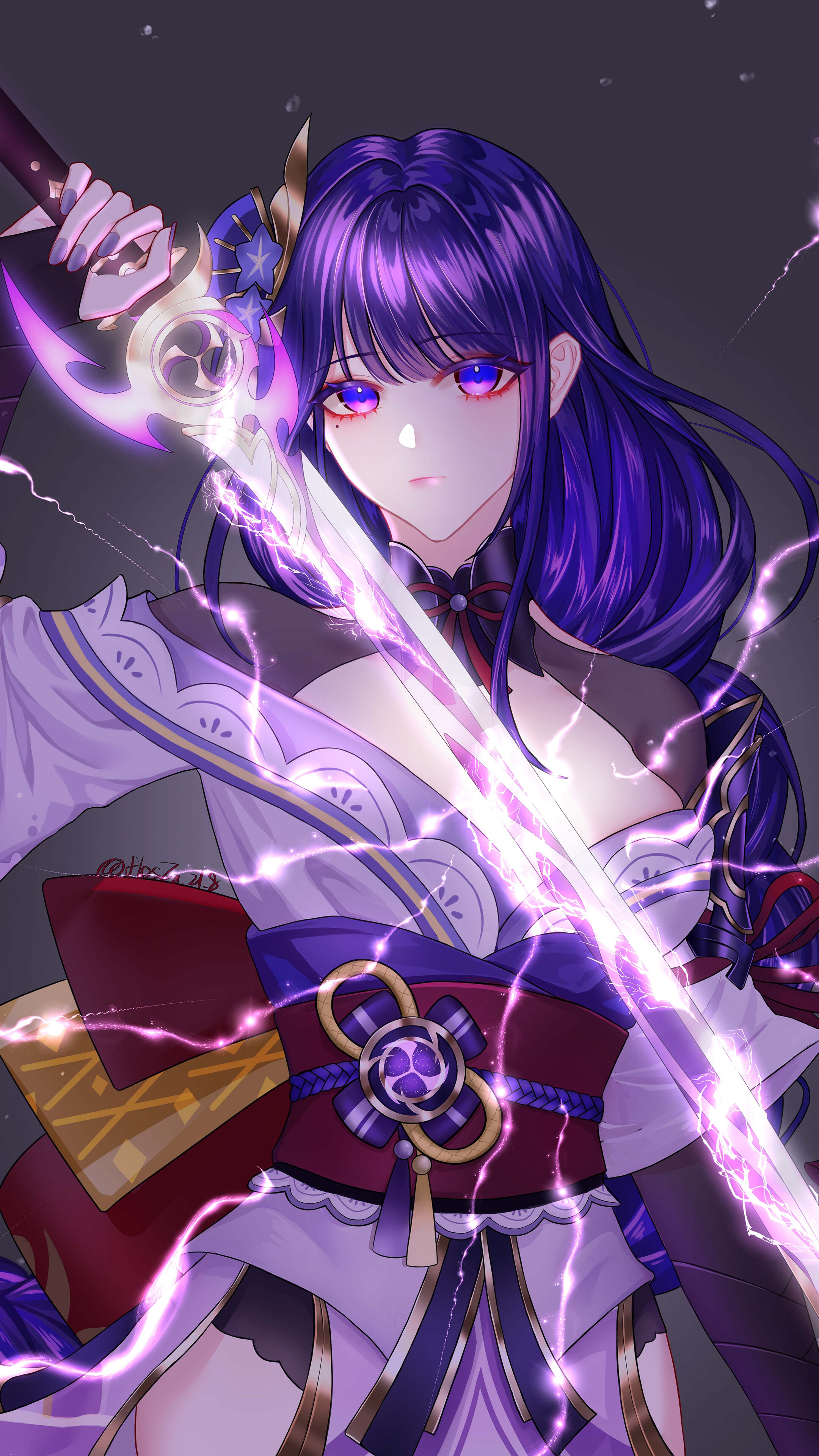 Raiden Shogun Wallpaper iPhone Phone 4K