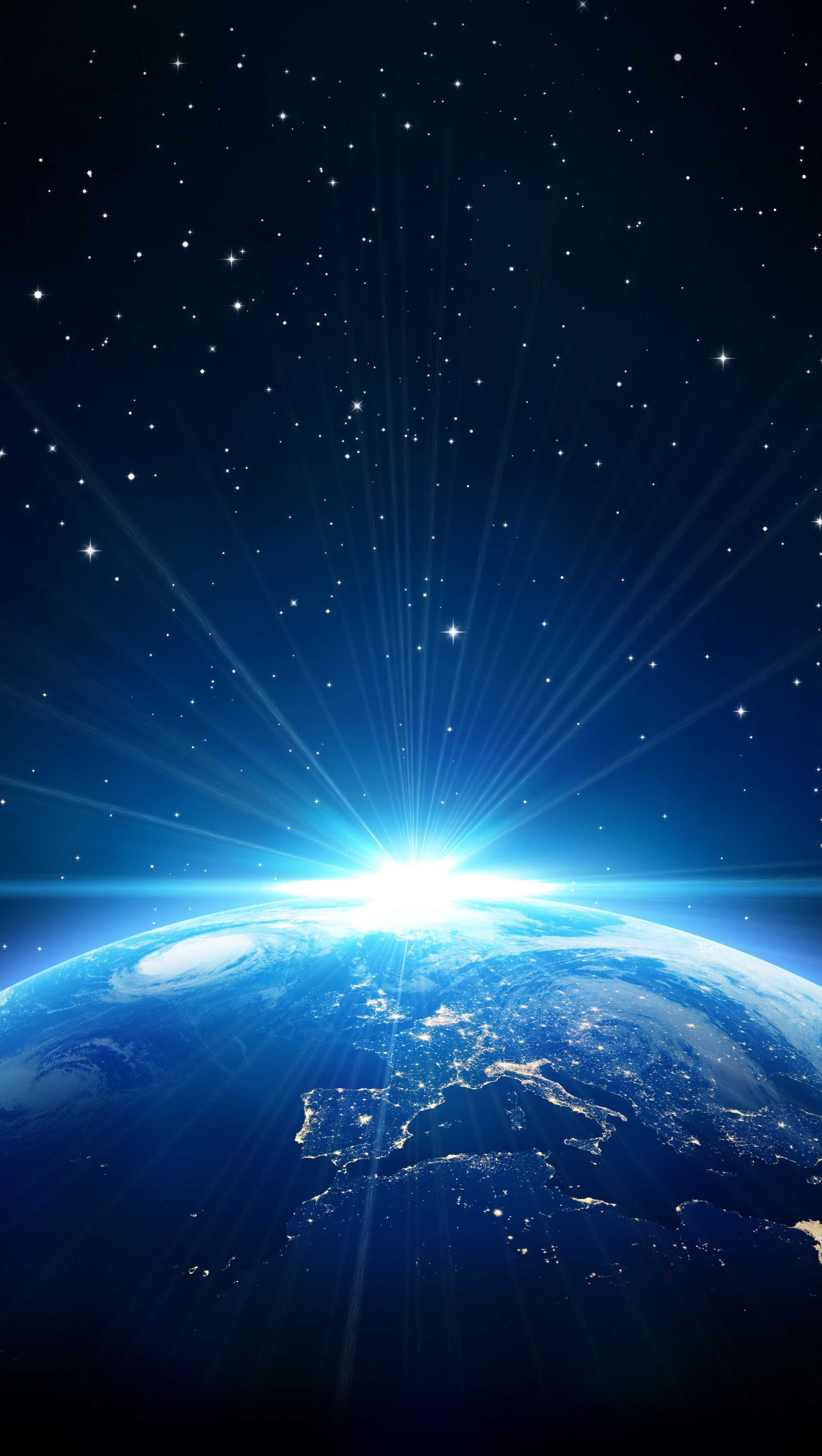 Wallpaper Planet Earth with flash of light