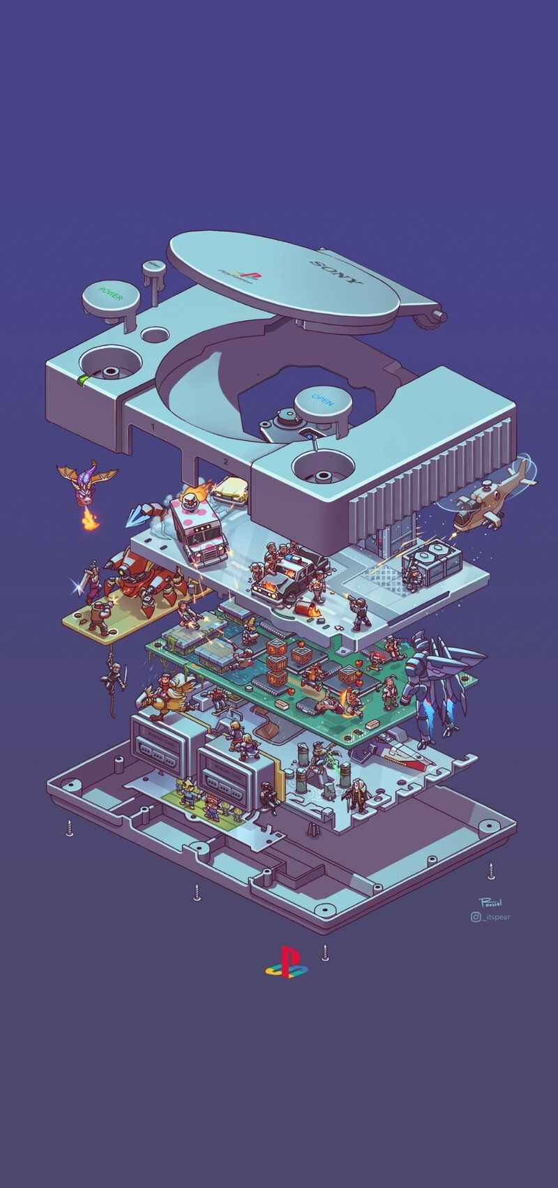 PS1 Exploded View, Pierre Roussel