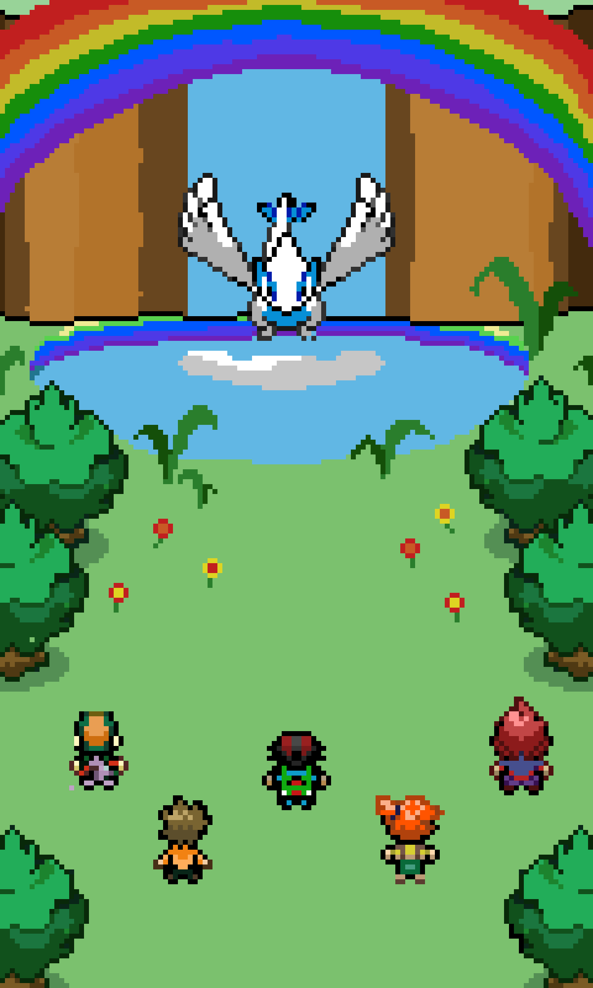 Kanto and Johto meets Lugia art
