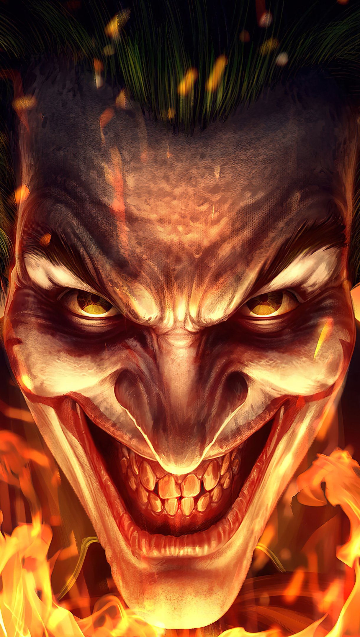 Joker on fire Wallpaper 4k HD