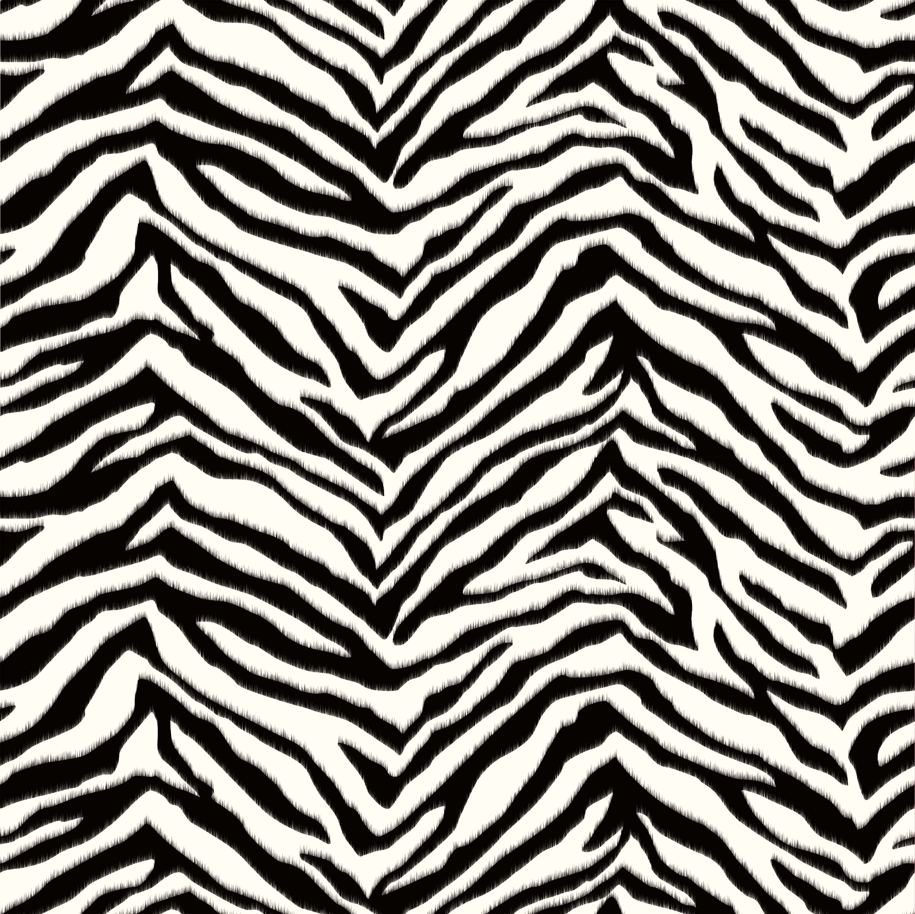 Mia Black Faux Zebra Stripes Wallpaper