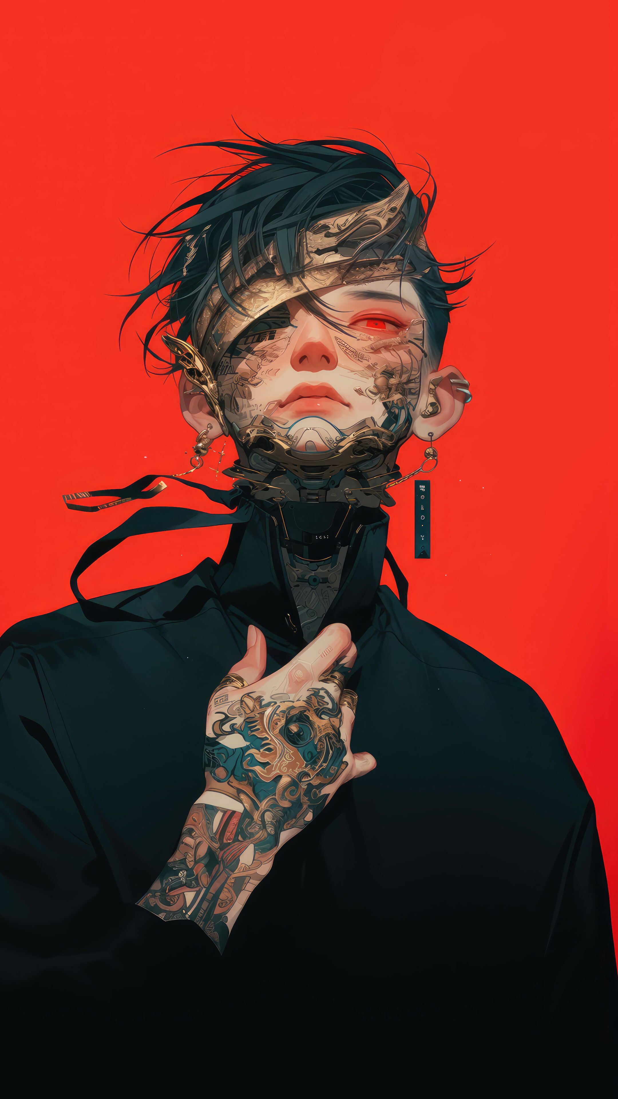 Anime Boy Tattoo 4K Wallpaper iPhone HD