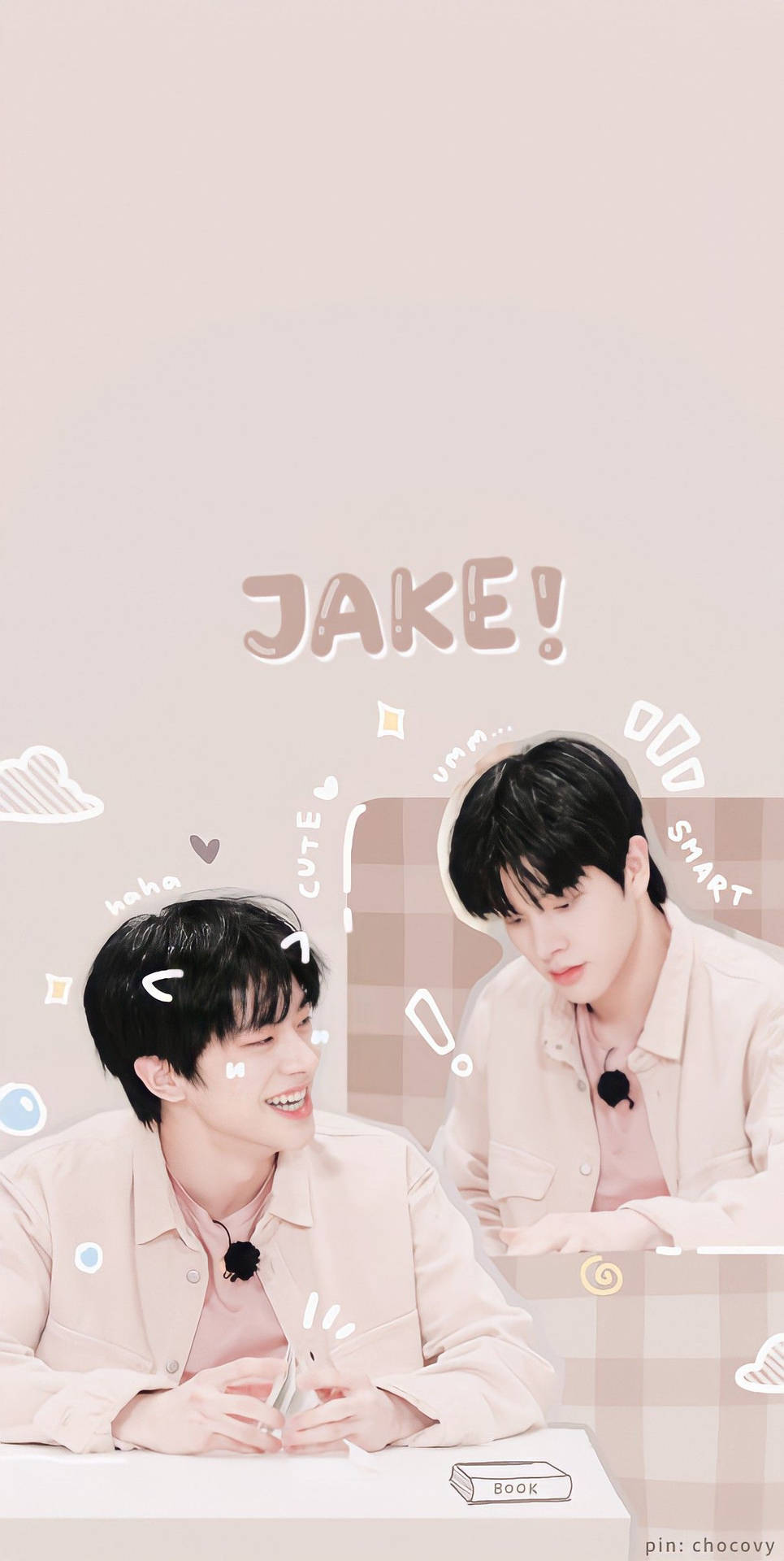 Download Enhypen Jake Beige Aesthetic Collage Wallpaper