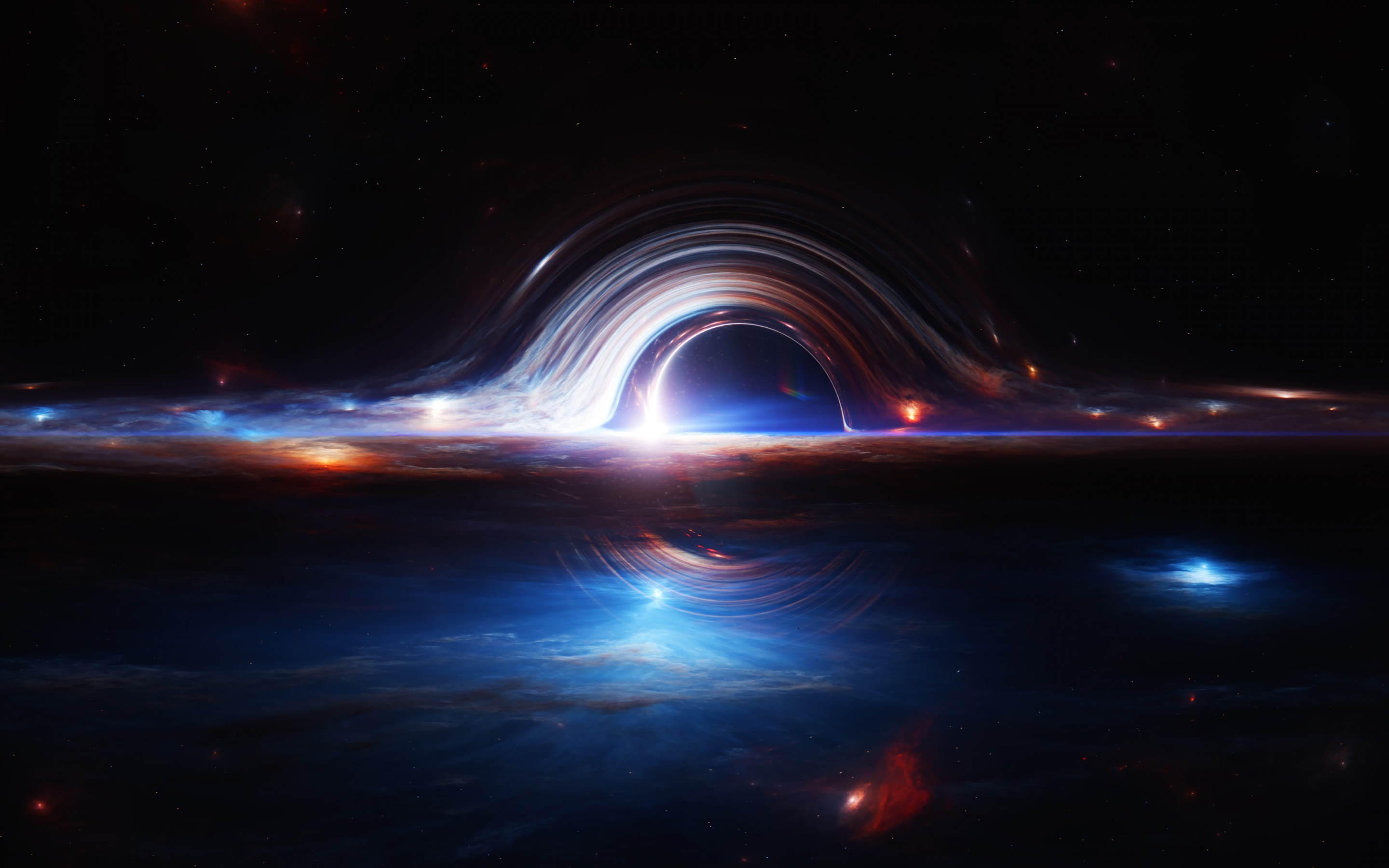 Gargantua black hole Wallpaper 4K, Deep