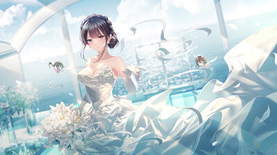Anime Girl Wedding Bride 4K Wallpaper