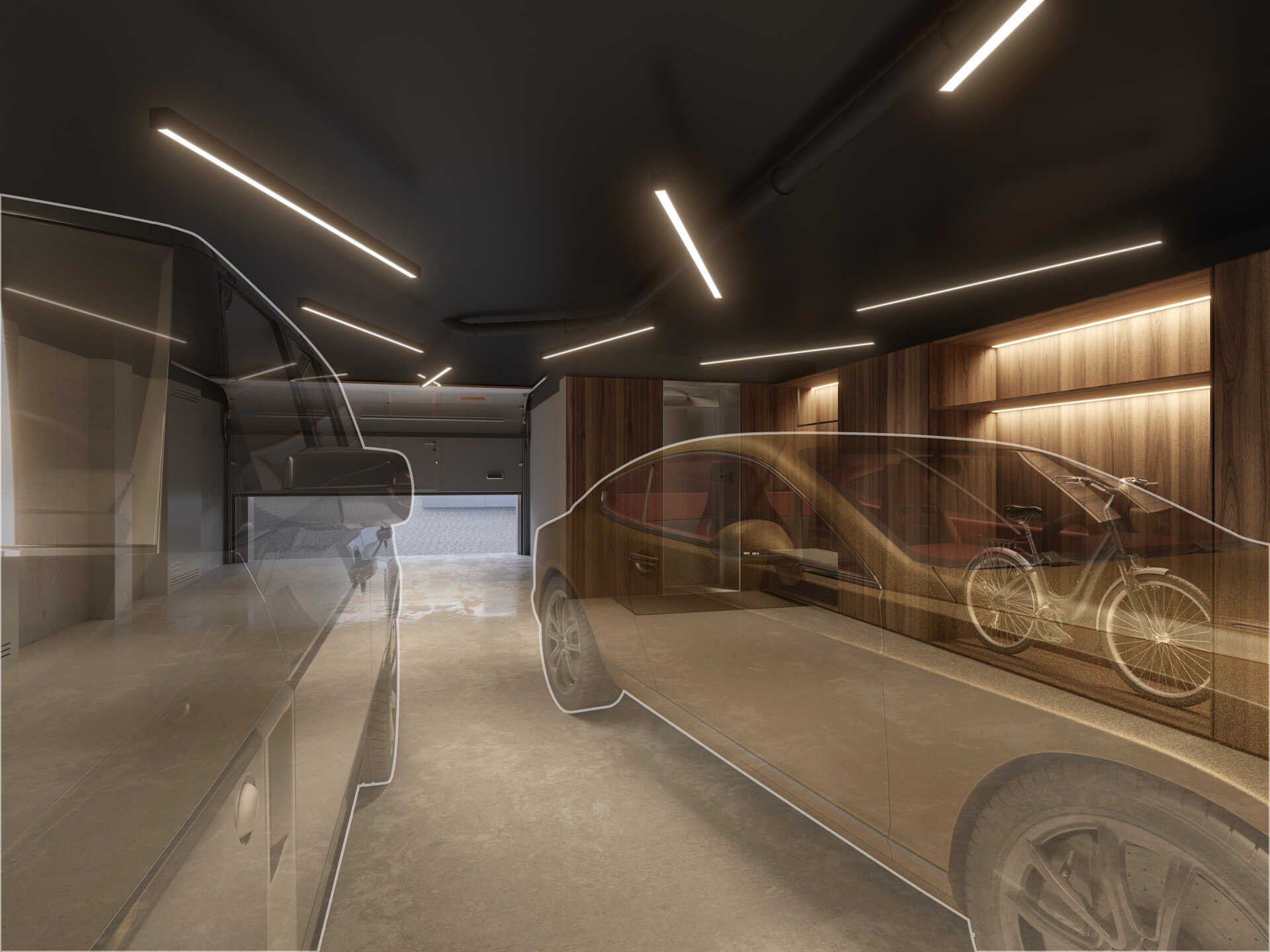 Modern luxurious garage