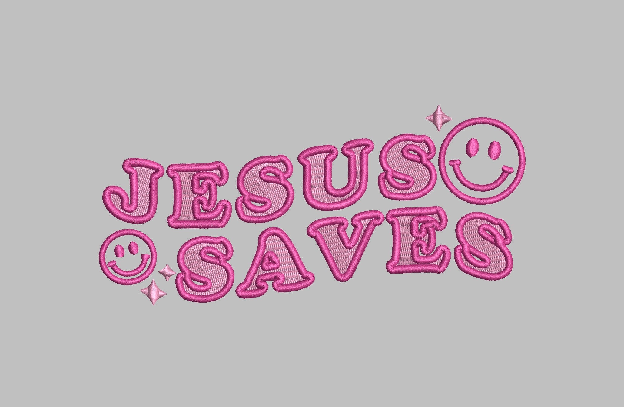 Preppy Jesus Saves Embroidery Design