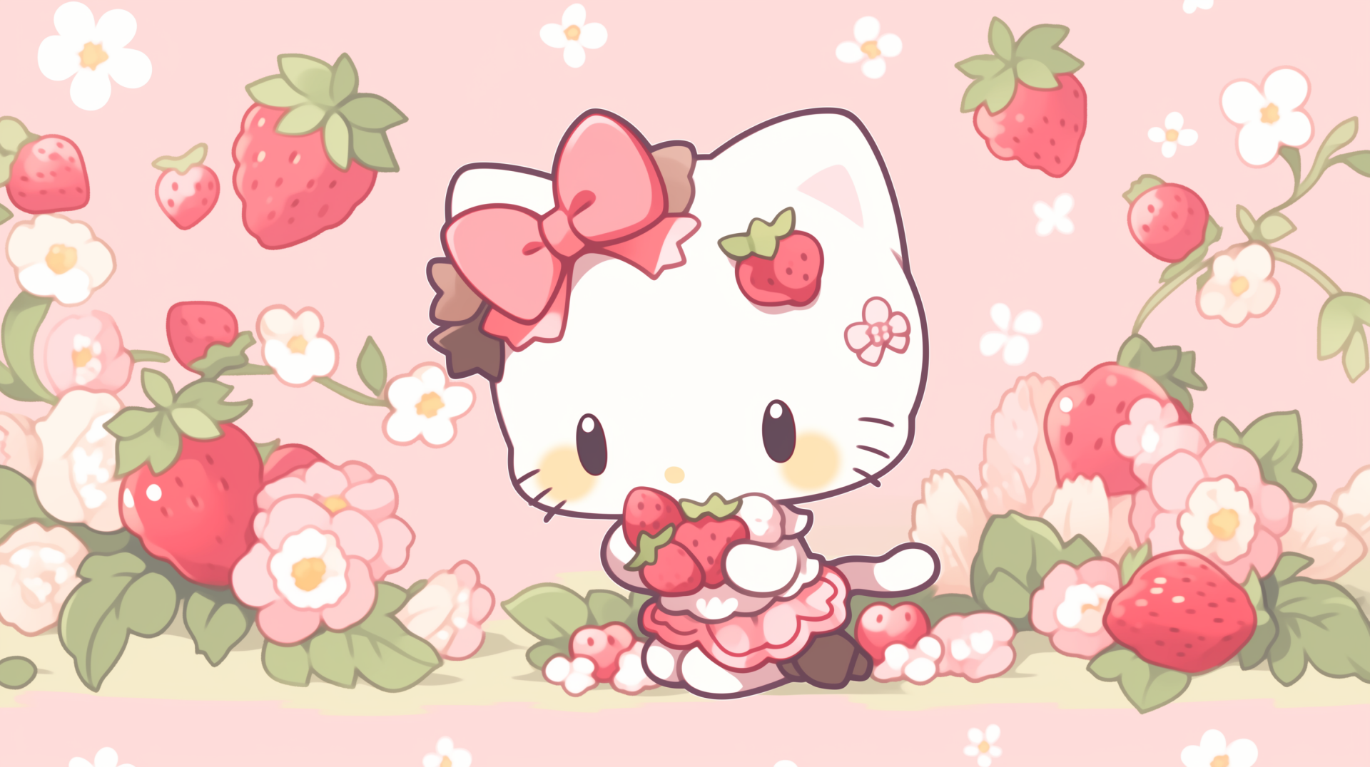 Hello Kitty Strawberry Theme HD