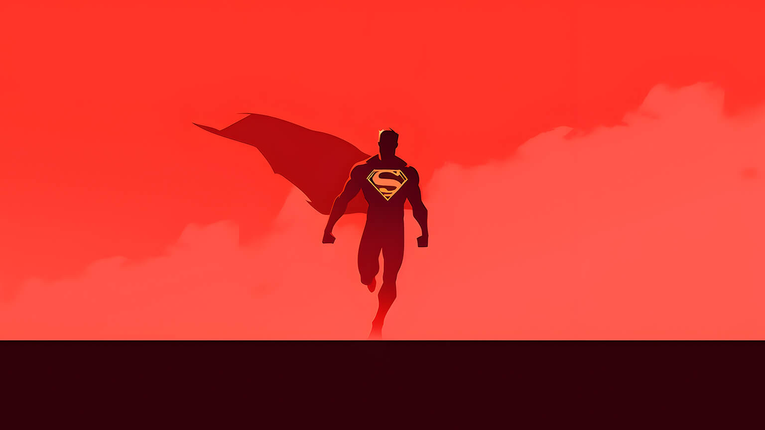 Red Superman Minimalist Desktop