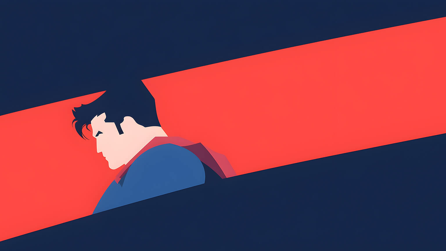 Superman Blue & Red Desktop Wallpaper